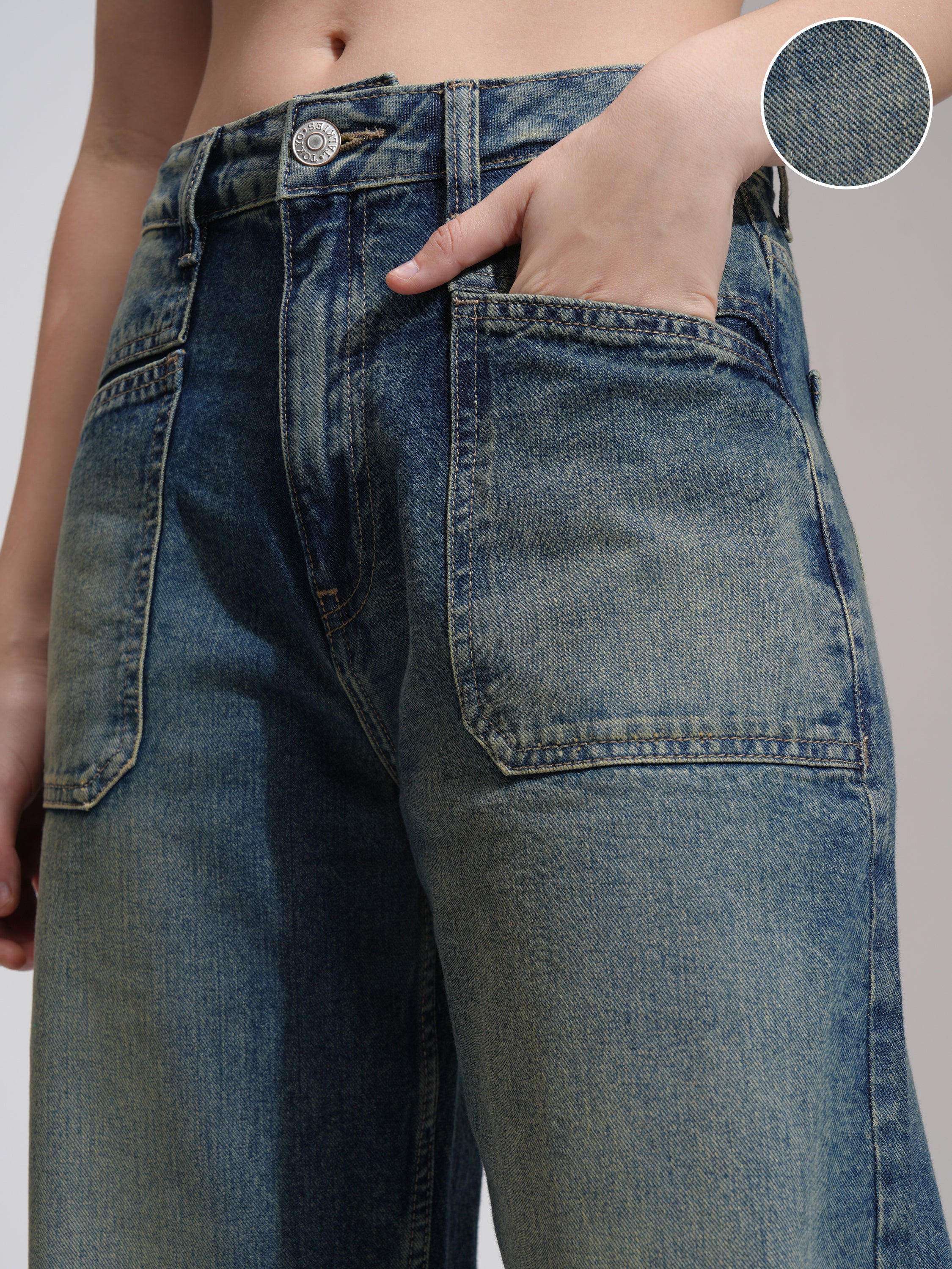 Tokyo Talkies Women Blue Straight Fit Stretchable Jeans - Blue - Image 5