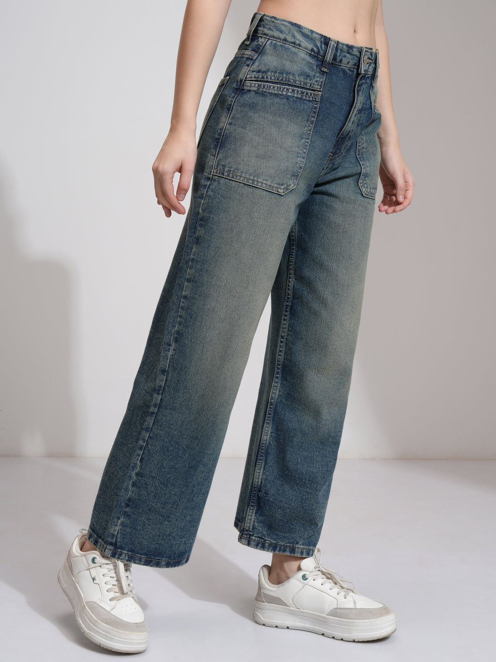 Tokyo Talkies Women Blue Straight Fit Stretchable Jeans - Blue - Image 6