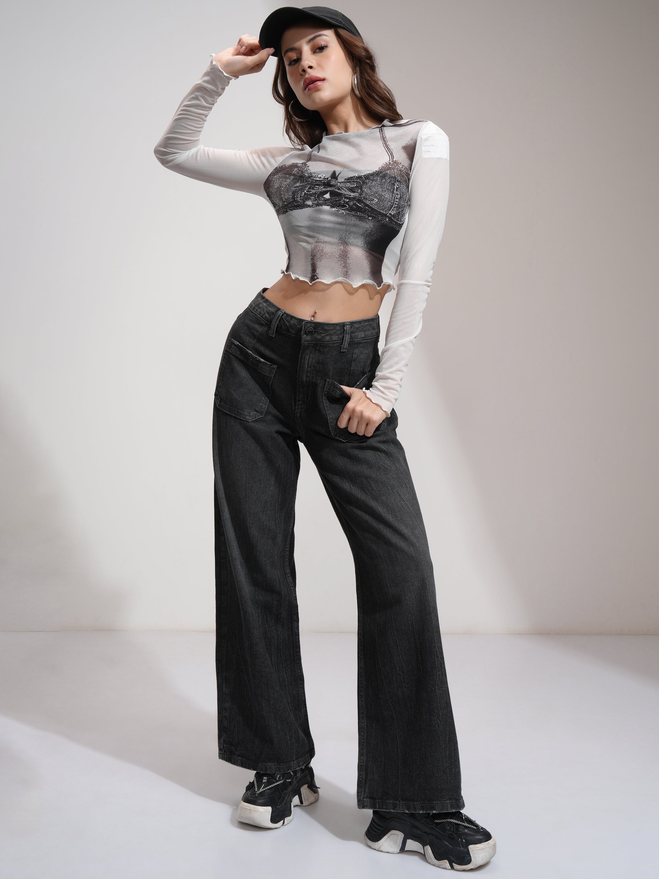 Tokyo Talkies Women Grey Bootcut Stretchable Jeans - Grey - Image 2