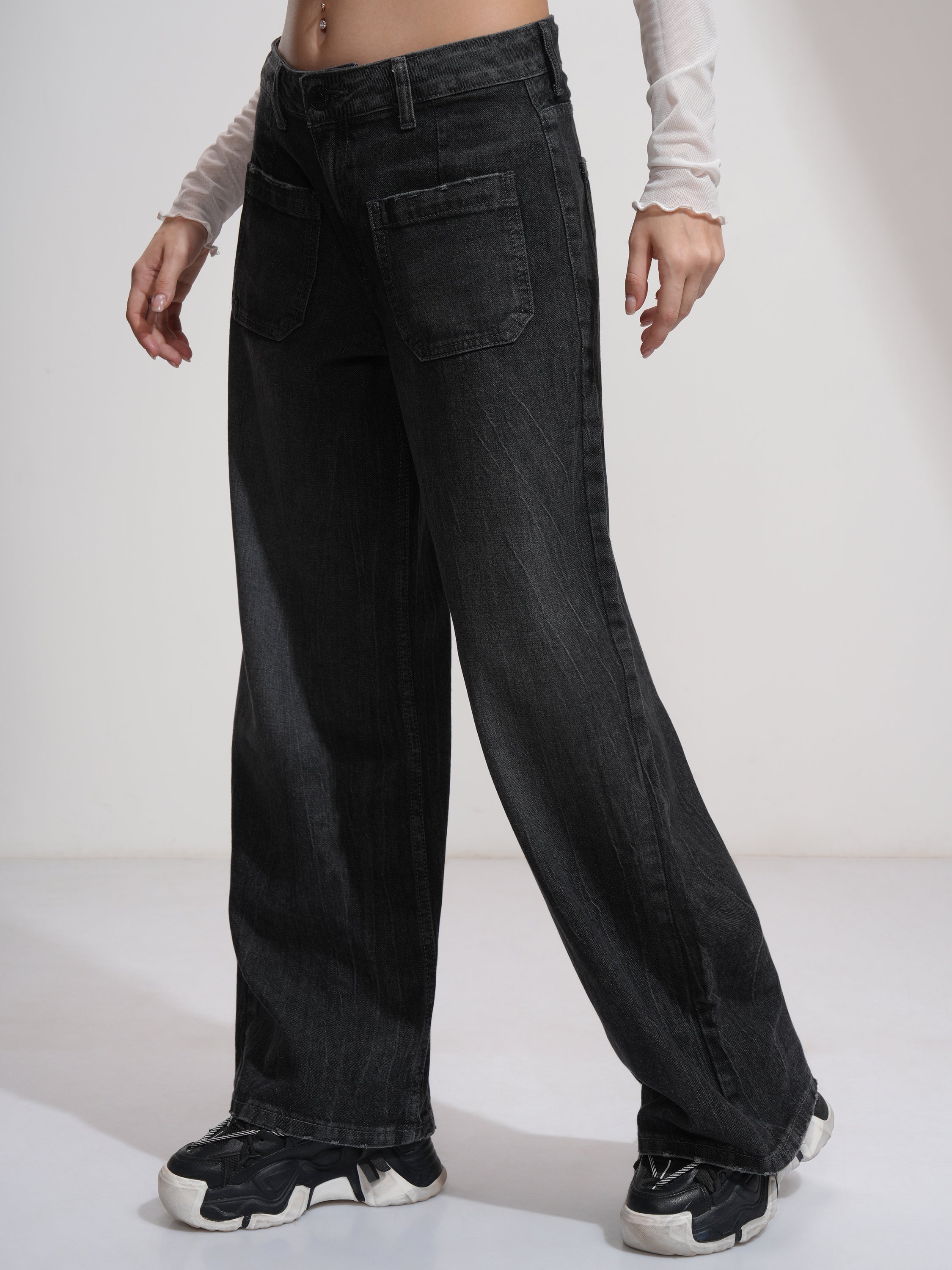Tokyo Talkies Women Grey Bootcut Stretchable Jeans - Grey - Image 4