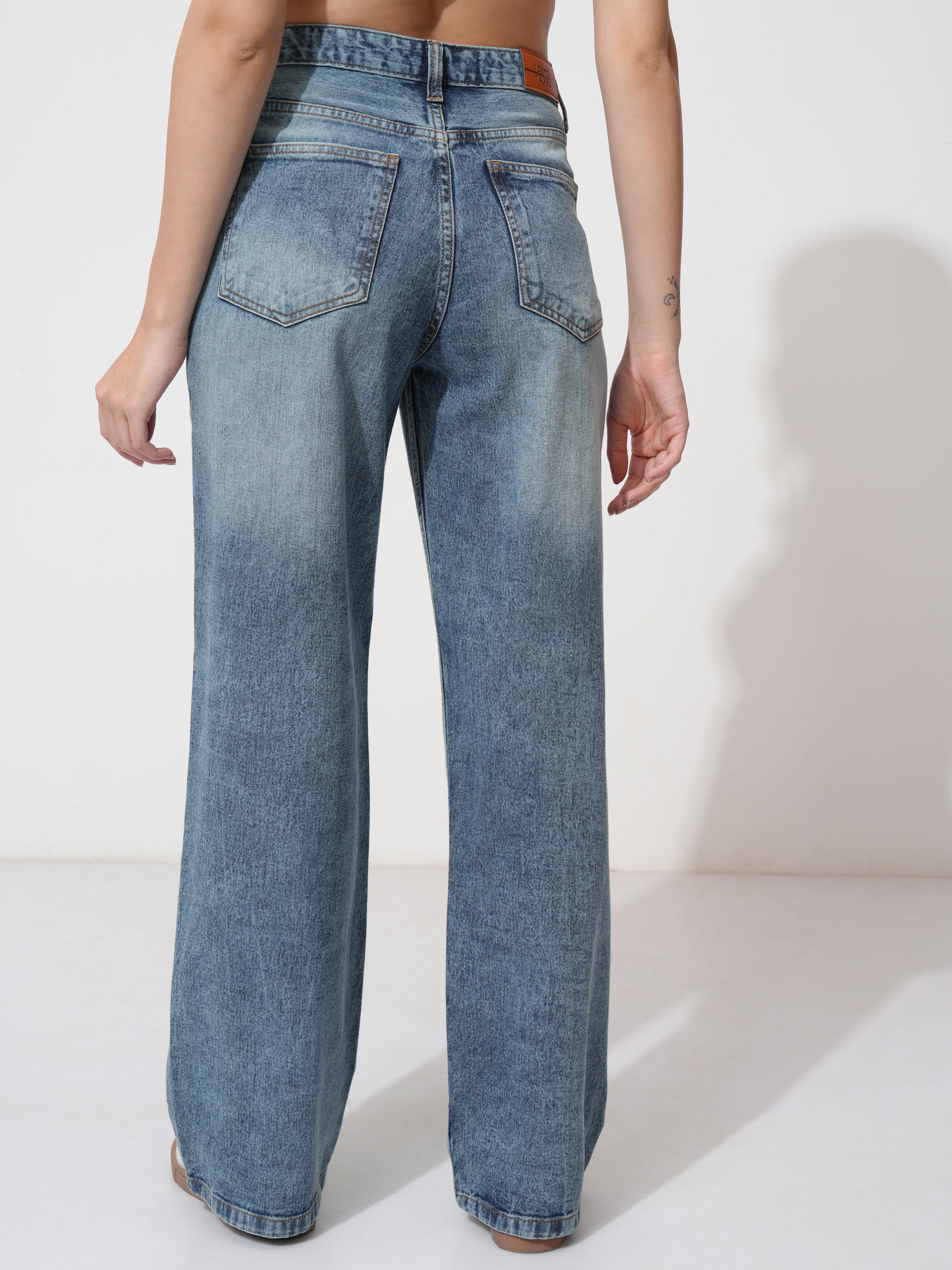Tokyo Talkies Women Blue Straight Fit Non Stretchable Jeans - Blue - Image 3