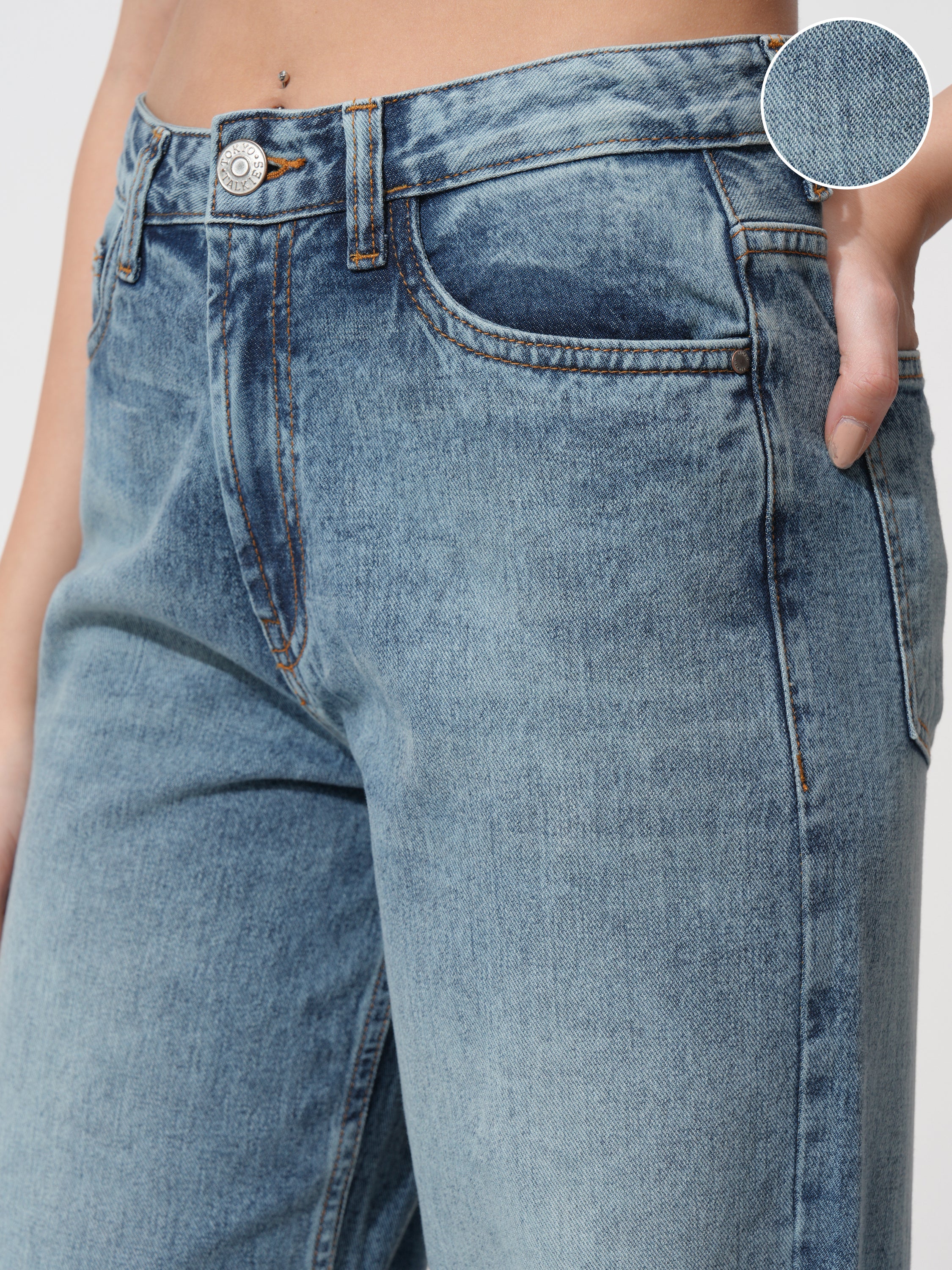 Tokyo Talkies Women Blue Straight Fit Non Stretchable Jeans - Blue - Image 5