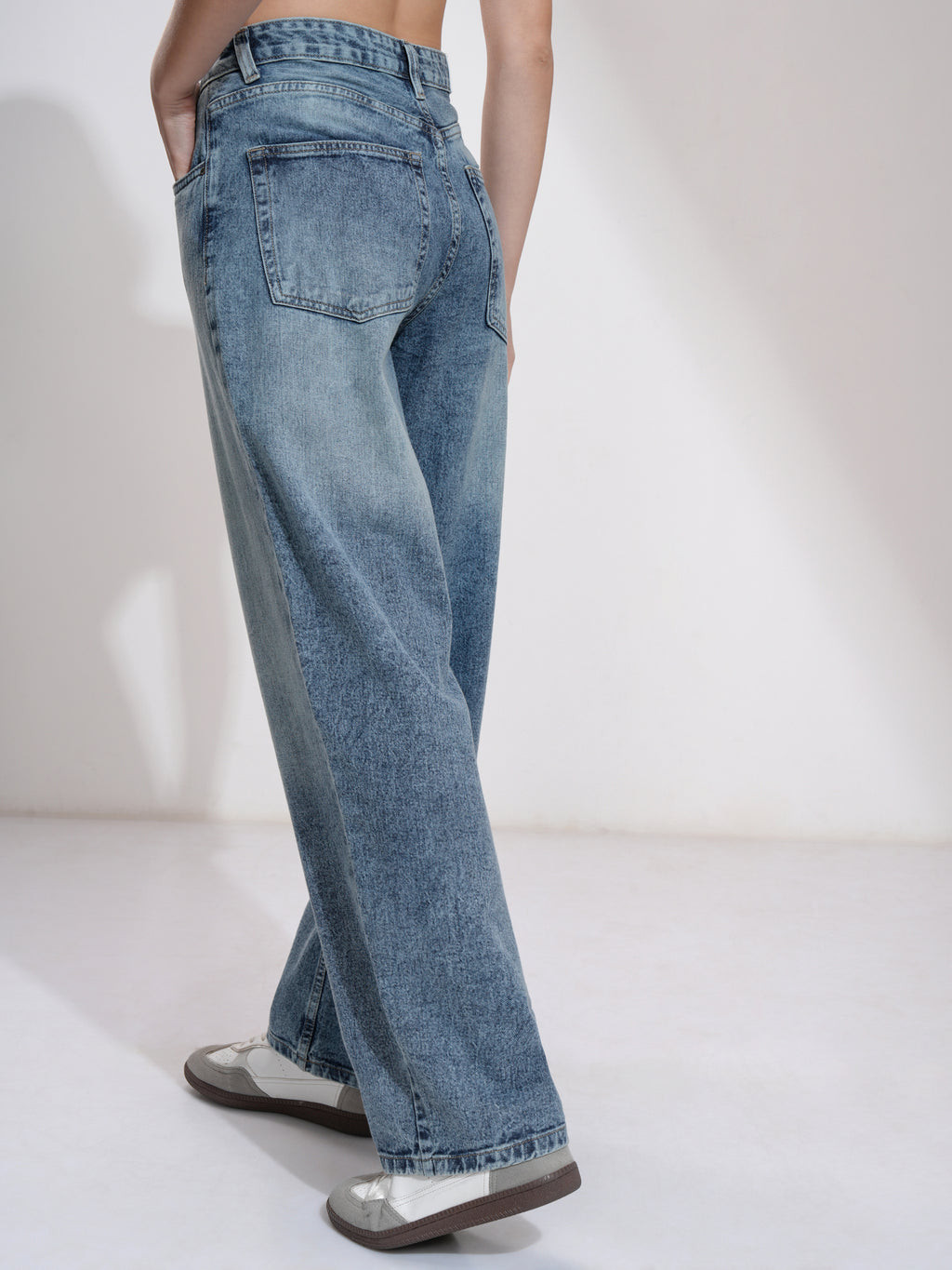 Tokyo Talkies Women Blue Wide Leg Jeans - Blue - Image 3