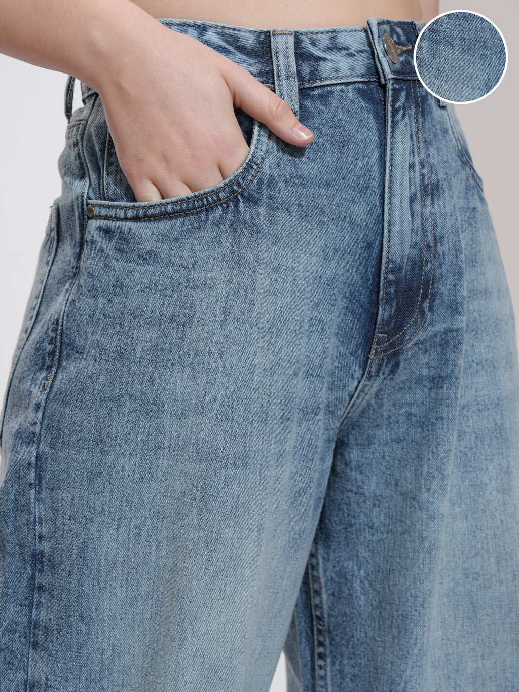 Tokyo Talkies Women Blue Wide Leg Jeans - Blue - Image 5
