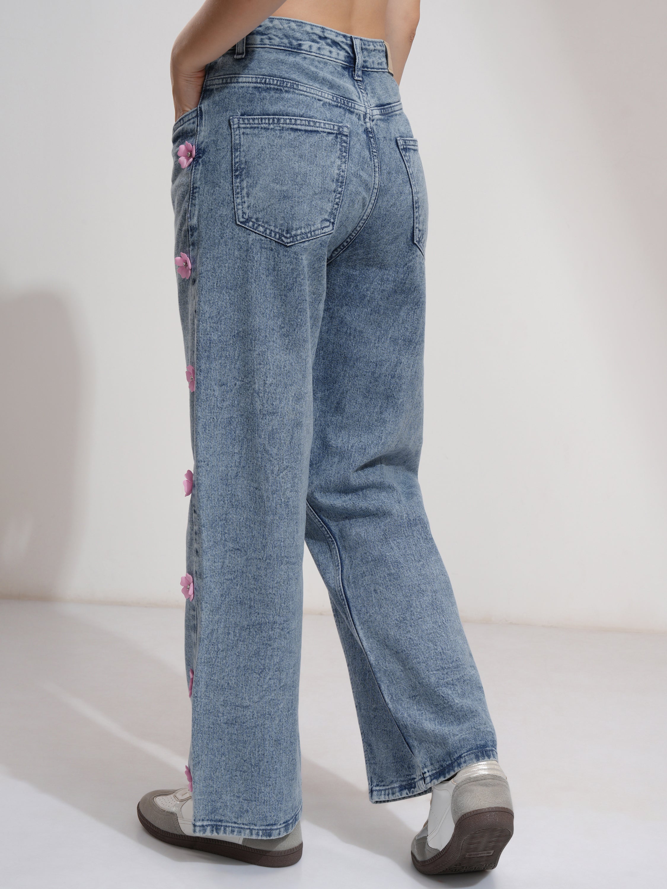 Tokyo Talkies Women Blue Dad Fit Jeans - Blue - Image 3