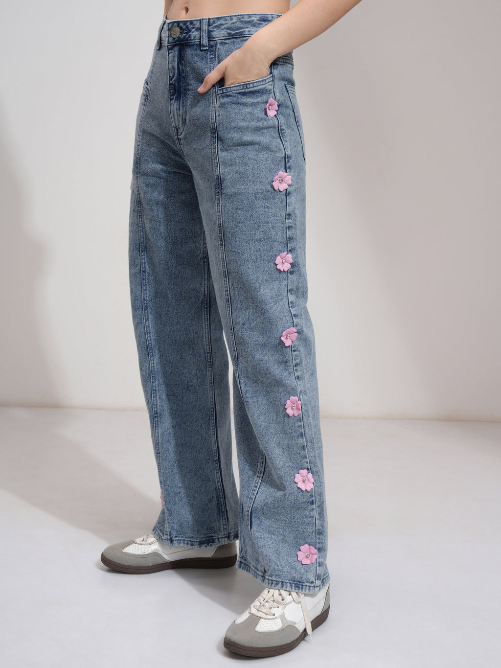 Tokyo Talkies Women Blue Dad Fit Jeans - Blue - Image 4