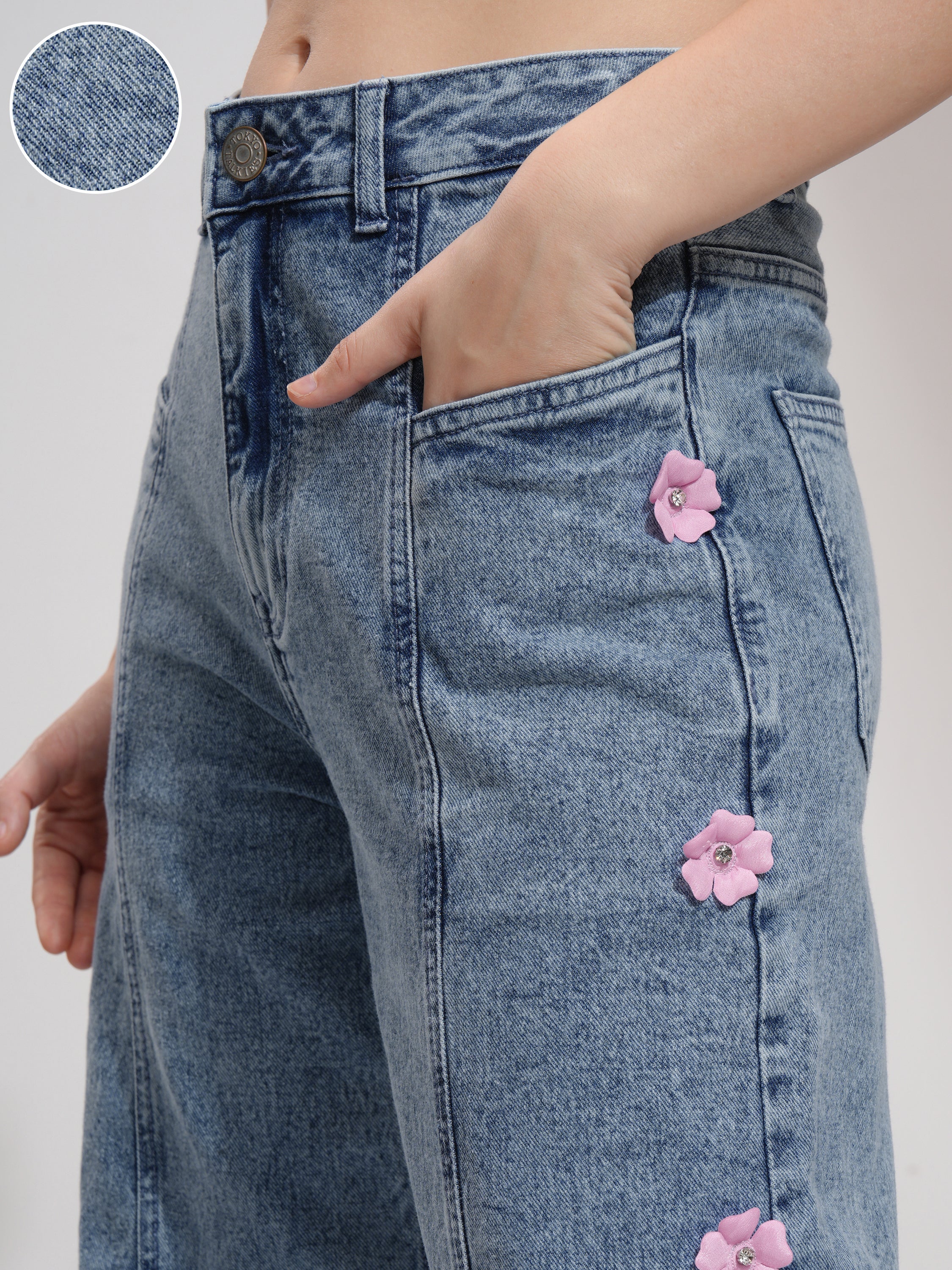 Tokyo Talkies Women Blue Dad Fit Jeans - Blue - Image 5