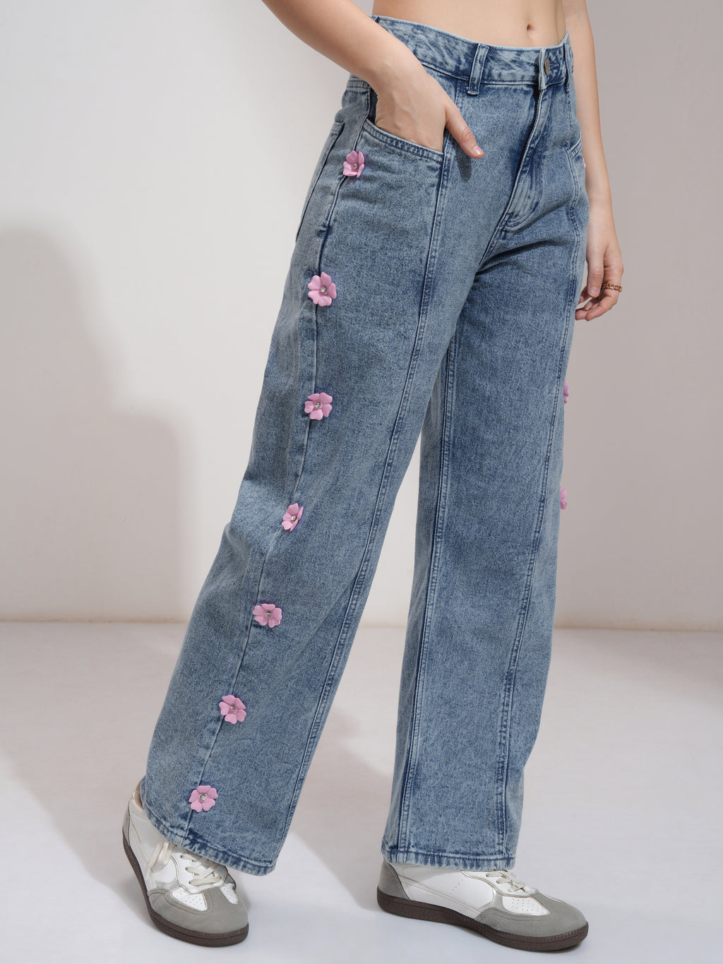 Tokyo Talkies Women Blue Dad Fit Jeans - Blue - Image 6