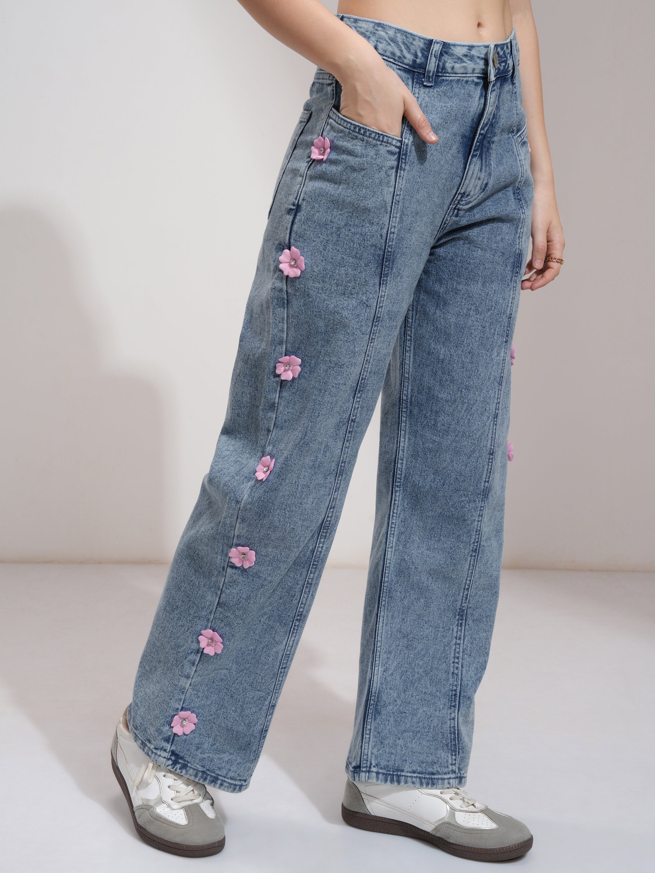 Tokyo Talkies Women Blue Dad Fit Jeans - Blue - Image 6