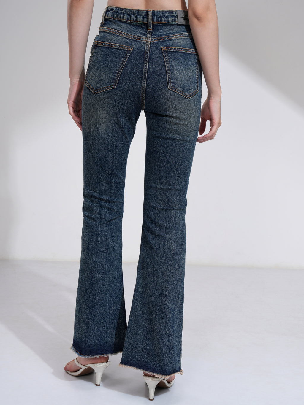 Tokyo Talkies Women Blue Bootcut Highly Distressed Jeans - Blue - Image 3