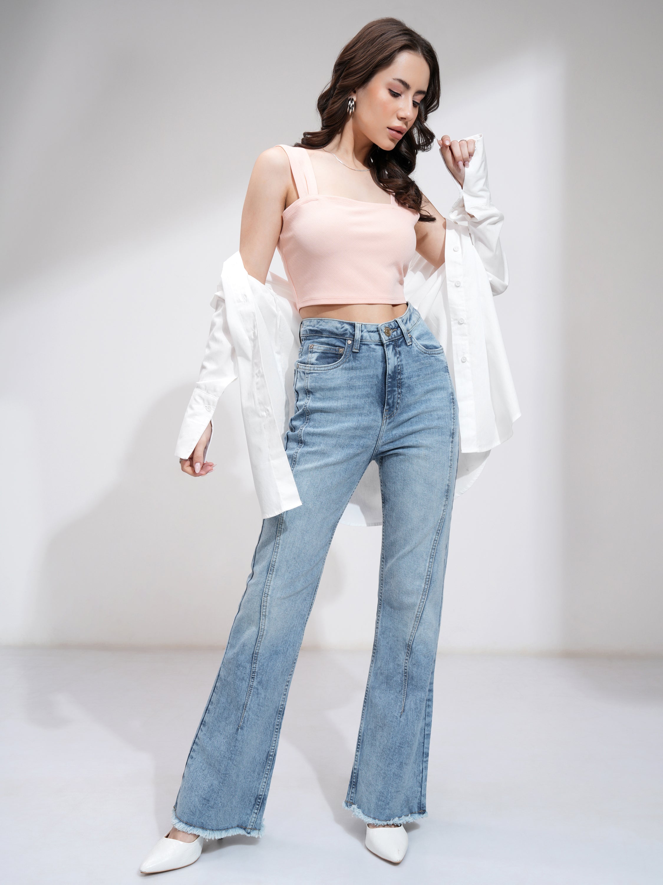 Tokyo Talkies Women Blue Bootcut Stretchable Jeans - Blue - Image 2