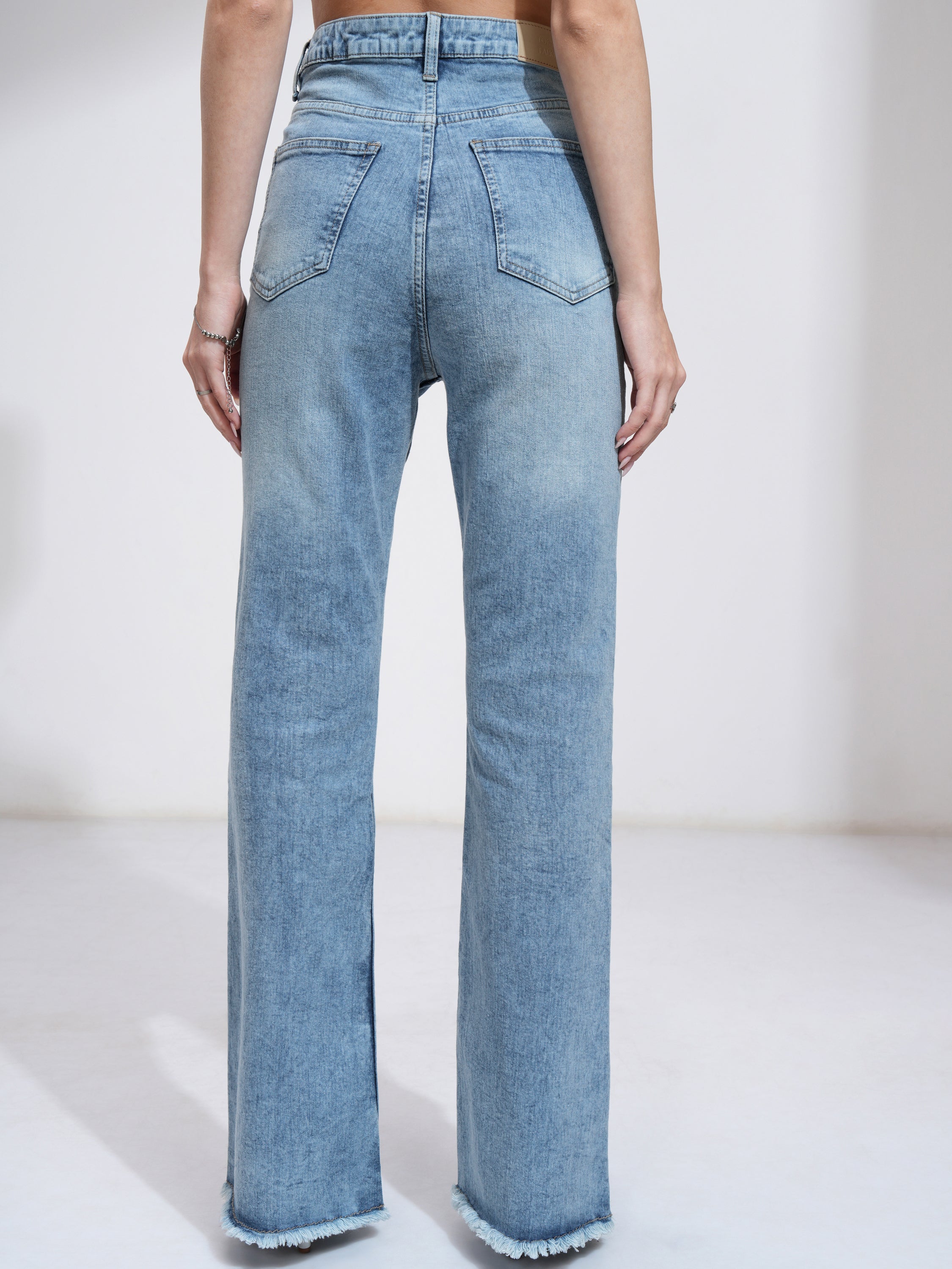 Tokyo Talkies Women Blue Bootcut Stretchable Jeans - Blue - Image 3