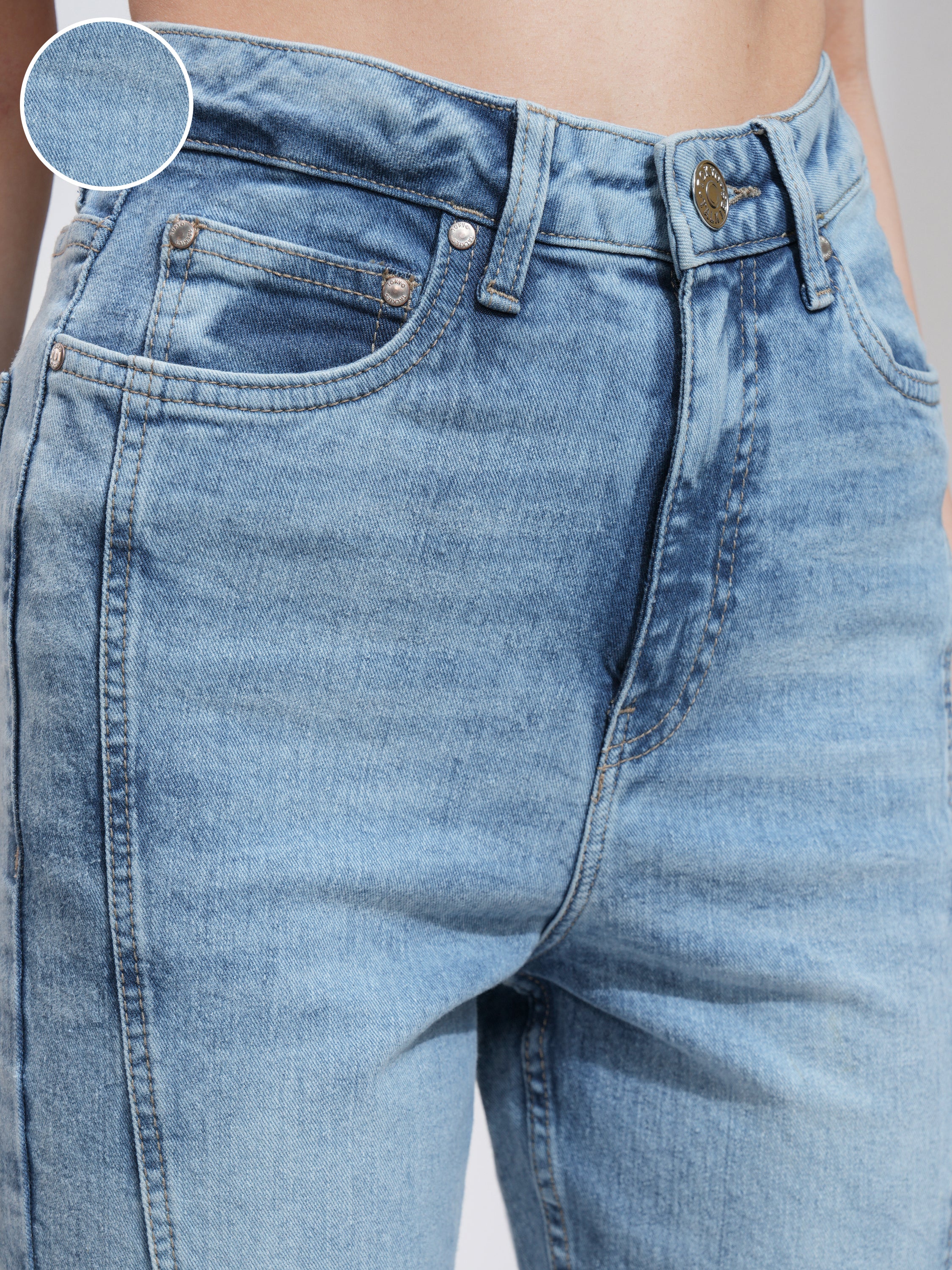Tokyo Talkies Women Blue Bootcut Stretchable Jeans - Blue - Image 5
