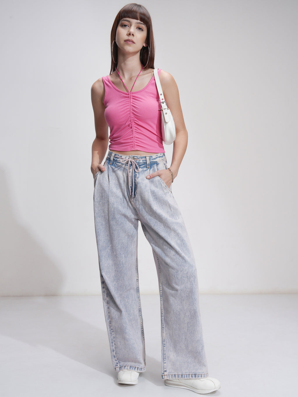 Tokyo Talkies Women Blue Baggy Stretchable Jeans - Blue - Image 2