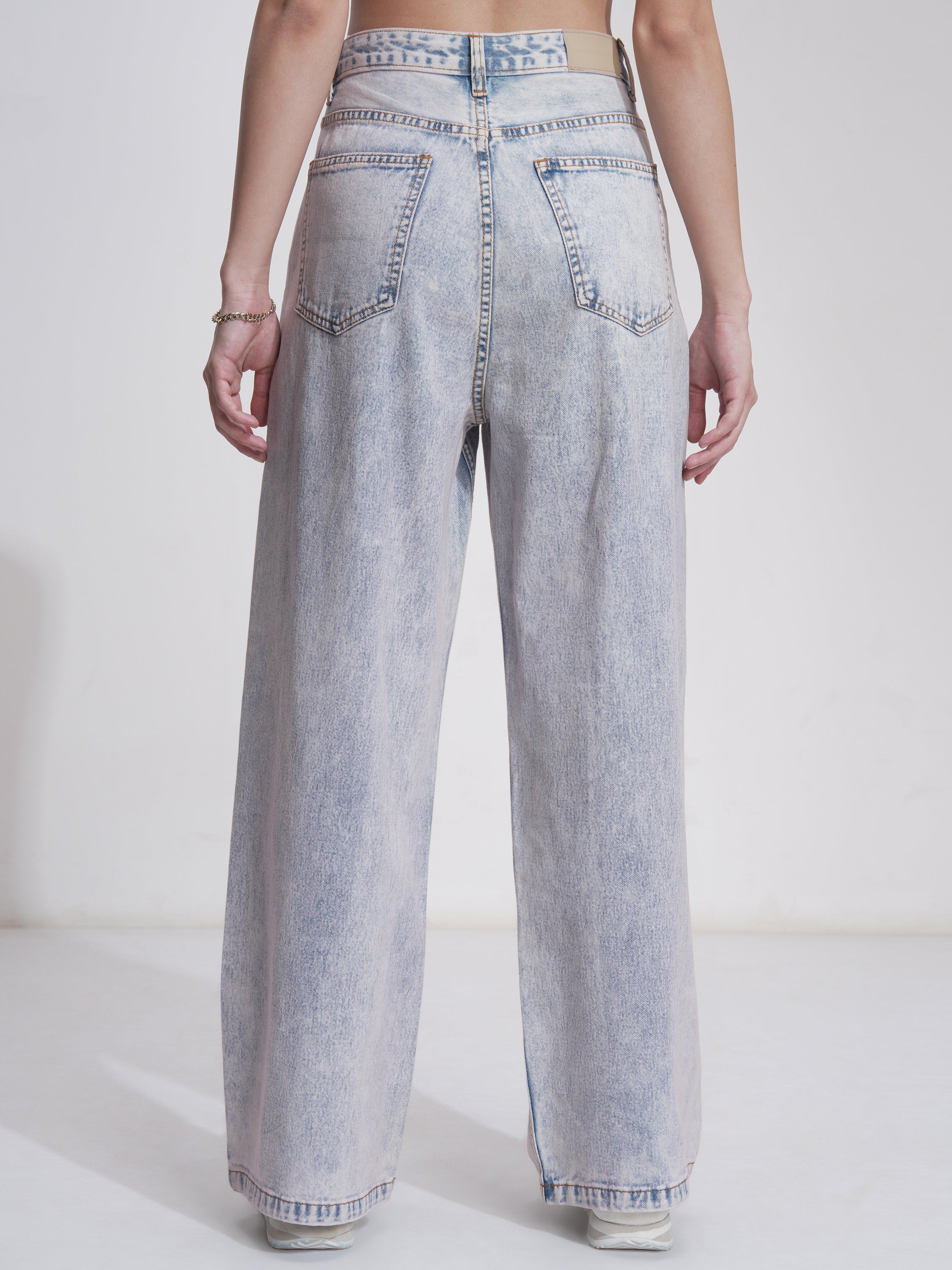Tokyo Talkies Women Blue Baggy Stretchable Jeans - Blue - Image 3
