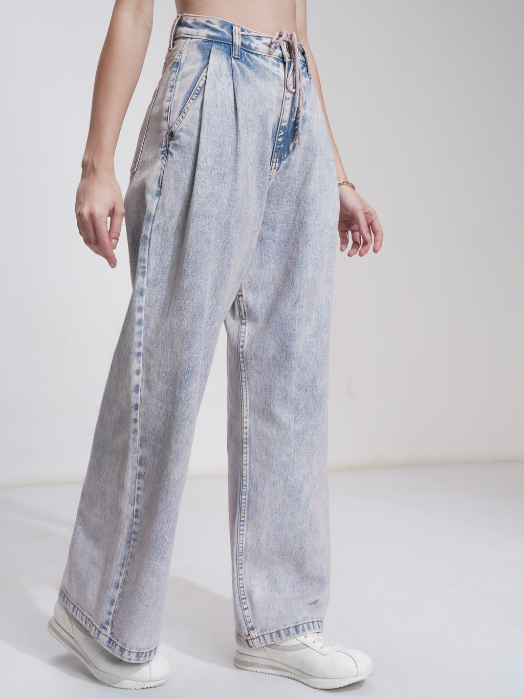 Tokyo Talkies Women Blue Baggy Stretchable Jeans - Blue - Image 6