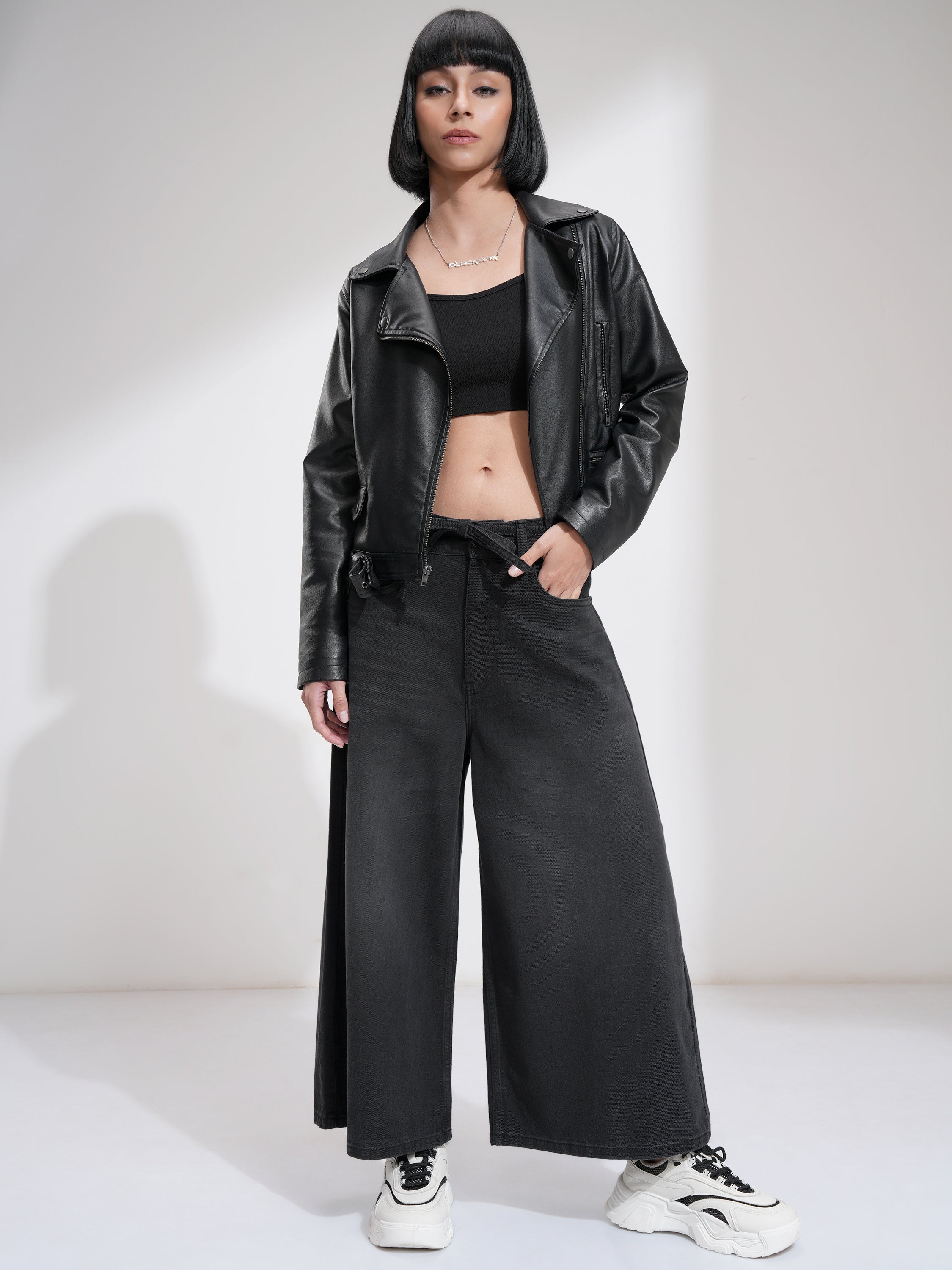 Tokyo Talkies Women Black Regular Fit Stretchable Jeans - Black - Image 2
