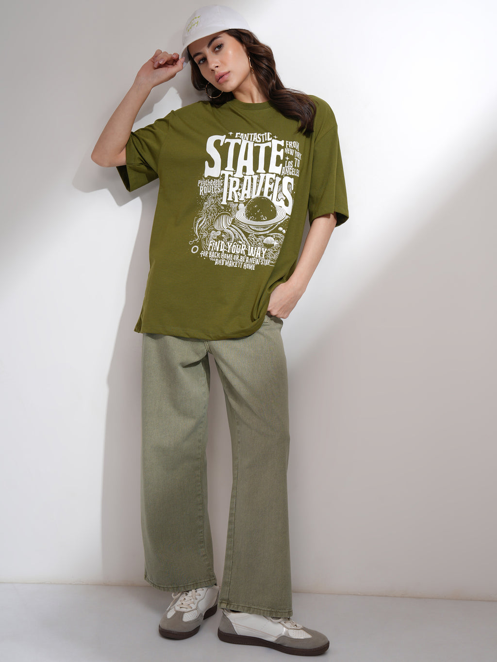 Tokyo Talkies Women Olive Straight Fit Stretchable Jeans - Olive - Image 2