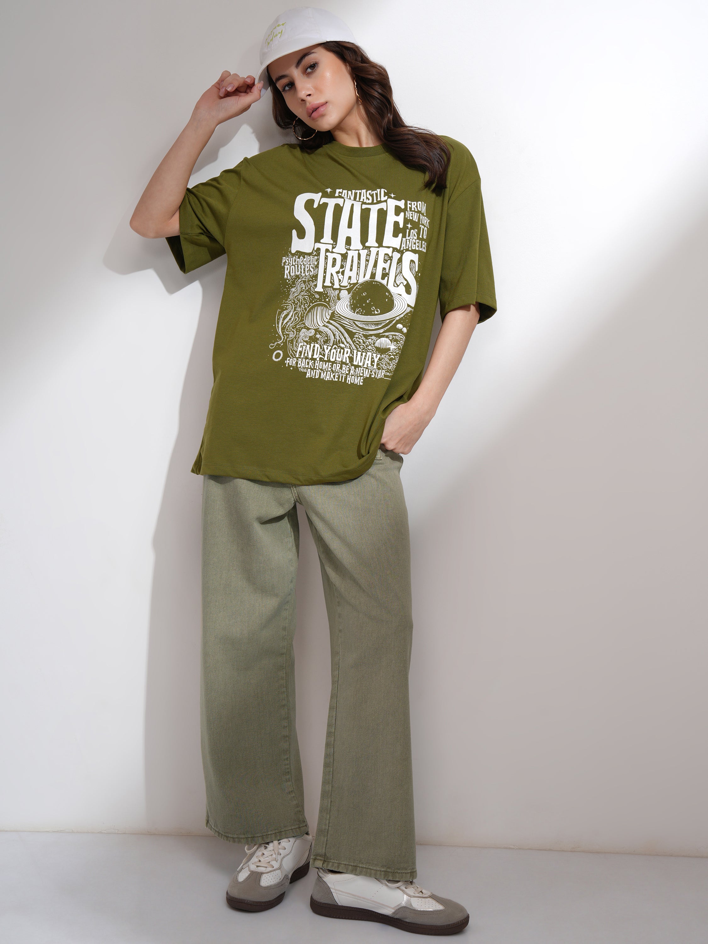 Tokyo Talkies Women Olive Straight Fit Stretchable Jeans - Olive - Image 2