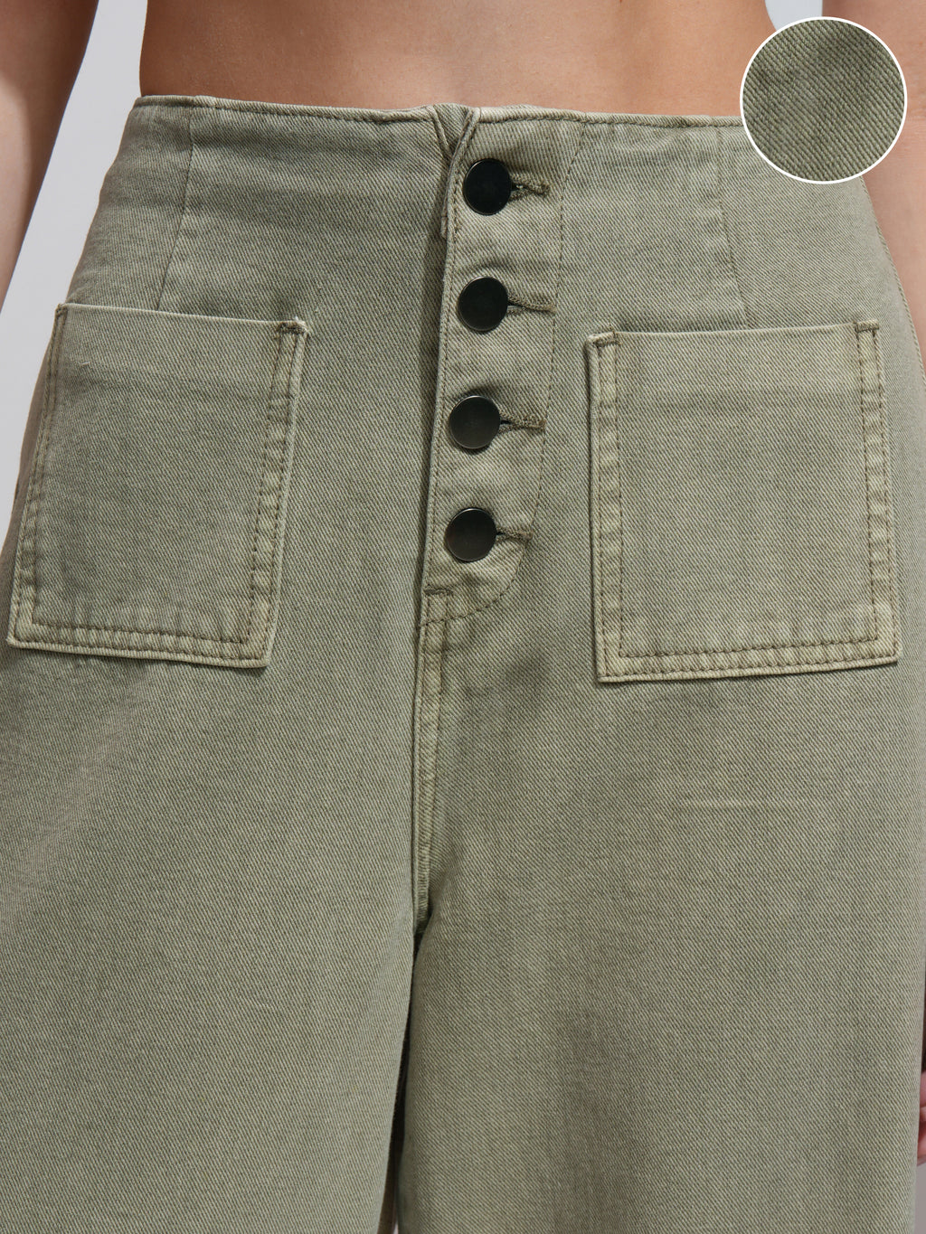 Tokyo Talkies Women Olive Straight Fit Stretchable Jeans - Olive - Image 5