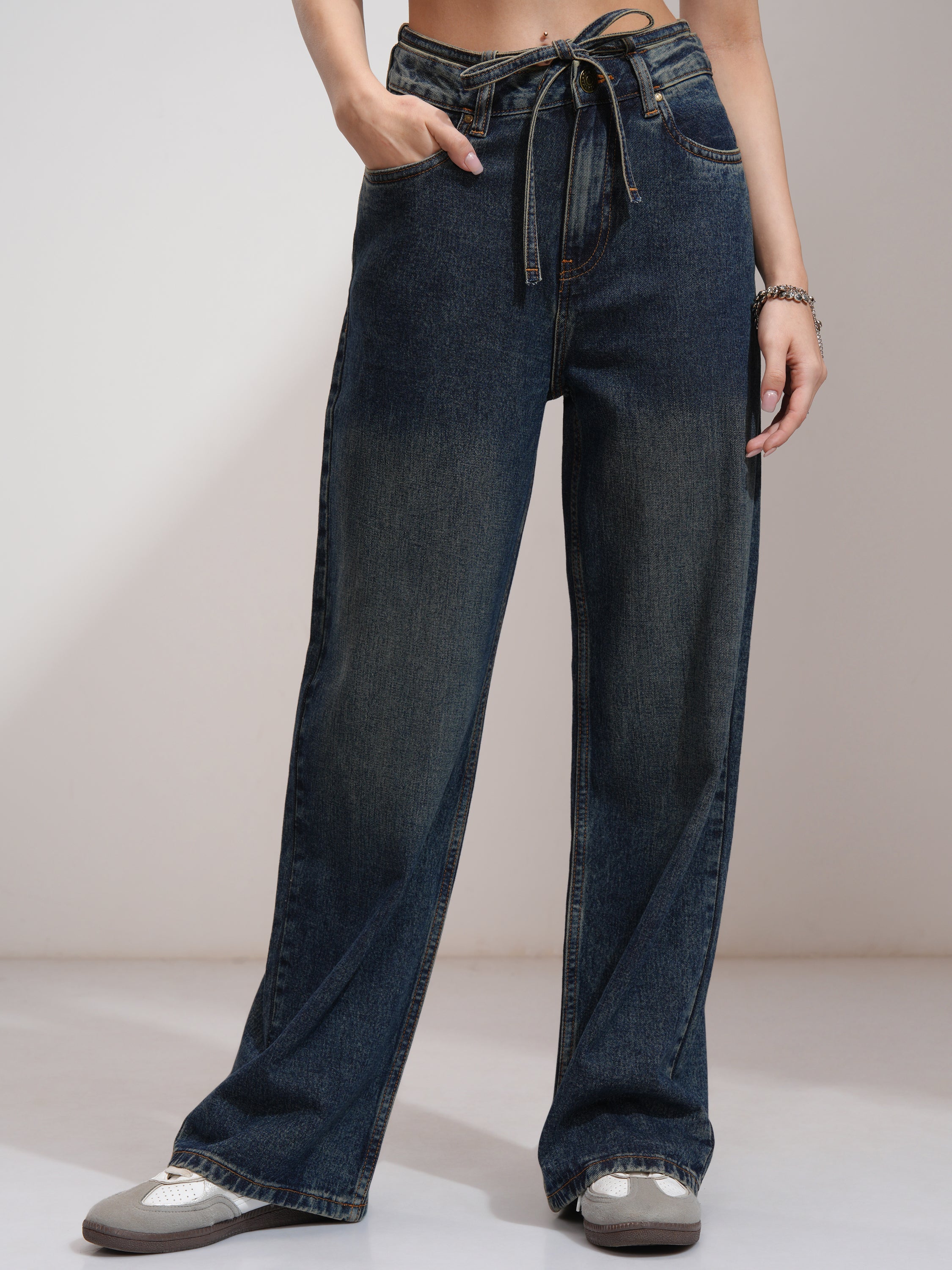 Tokyo Talkies Women Blue Flared Stretchable Jeans - Blue - Image 1