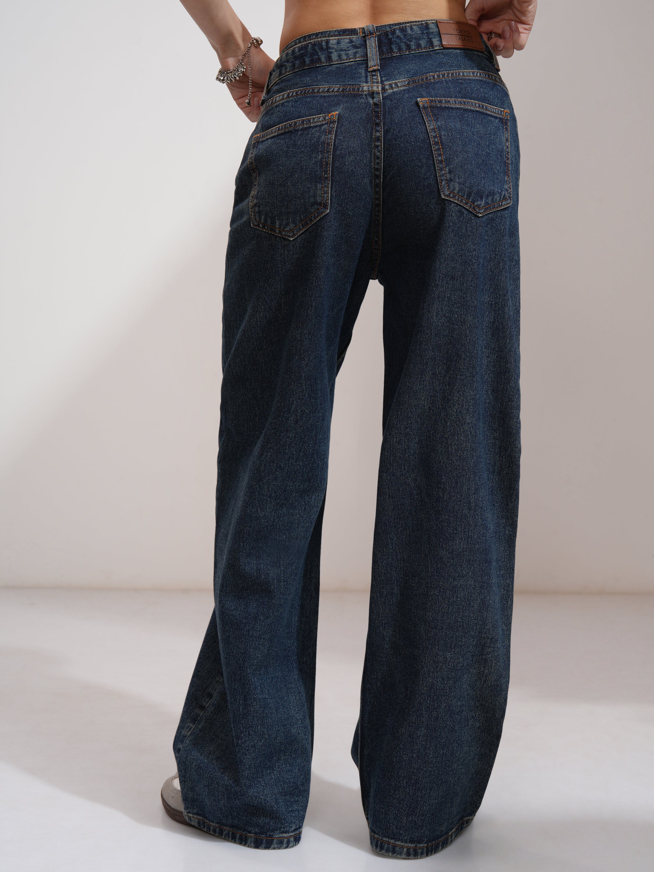 Tokyo Talkies Women Blue Flared Stretchable Jeans - Blue - Image 3