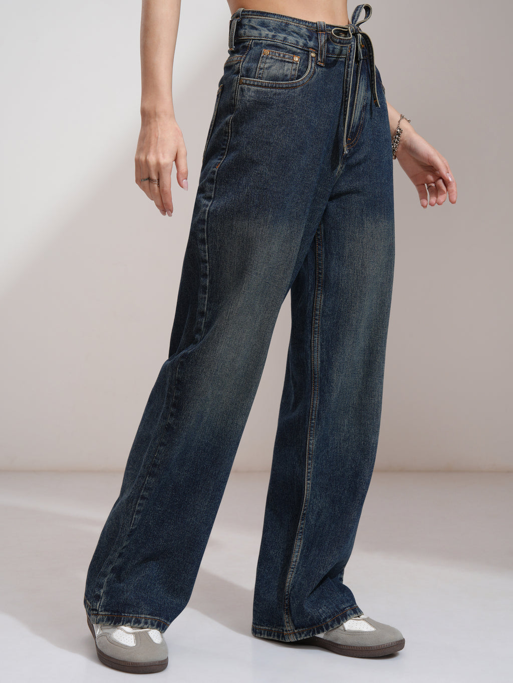 Tokyo Talkies Women Blue Flared Stretchable Jeans - Blue - Image 6