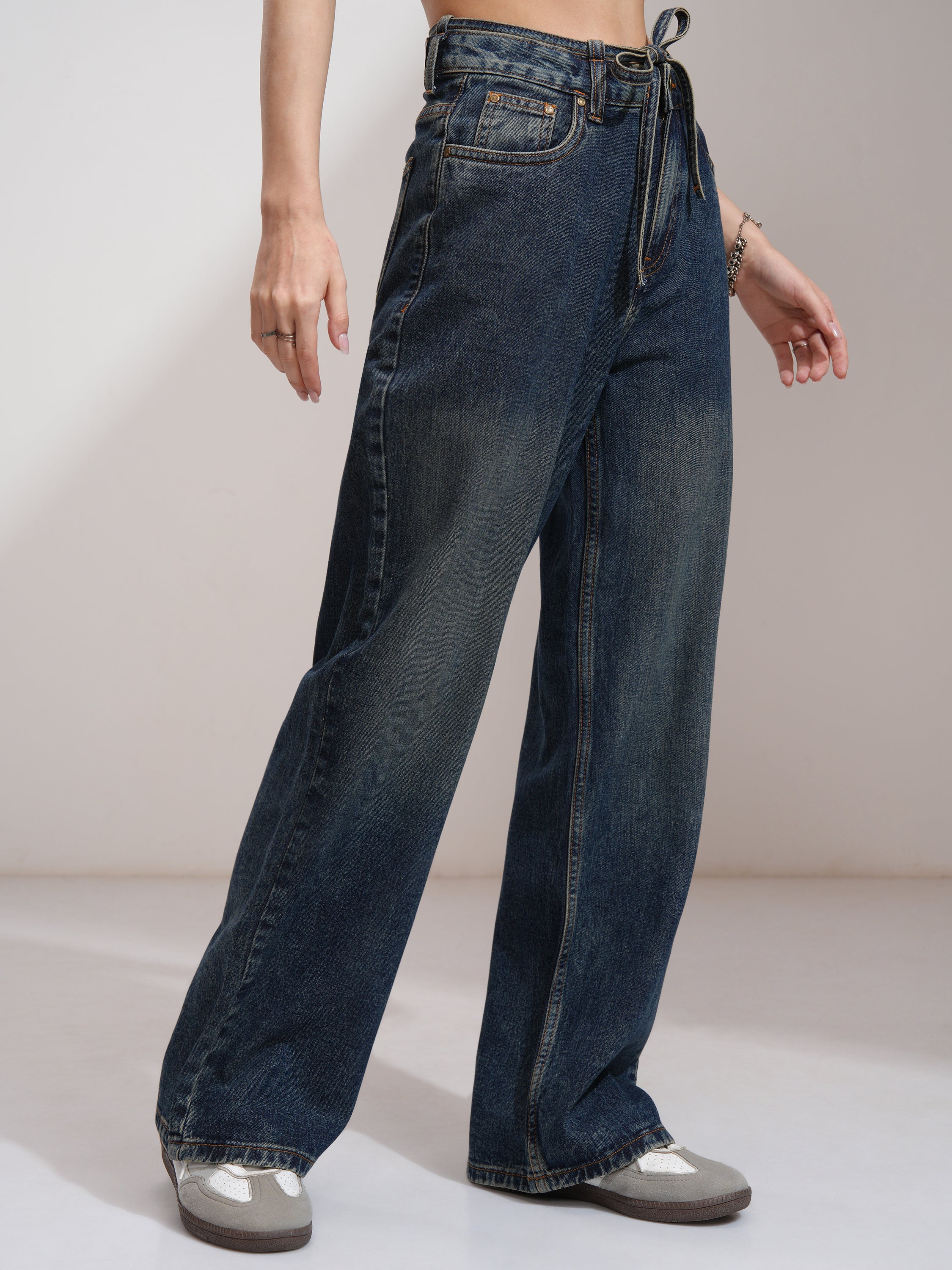 Tokyo Talkies Women Blue Flared Stretchable Jeans - Blue - Image 6