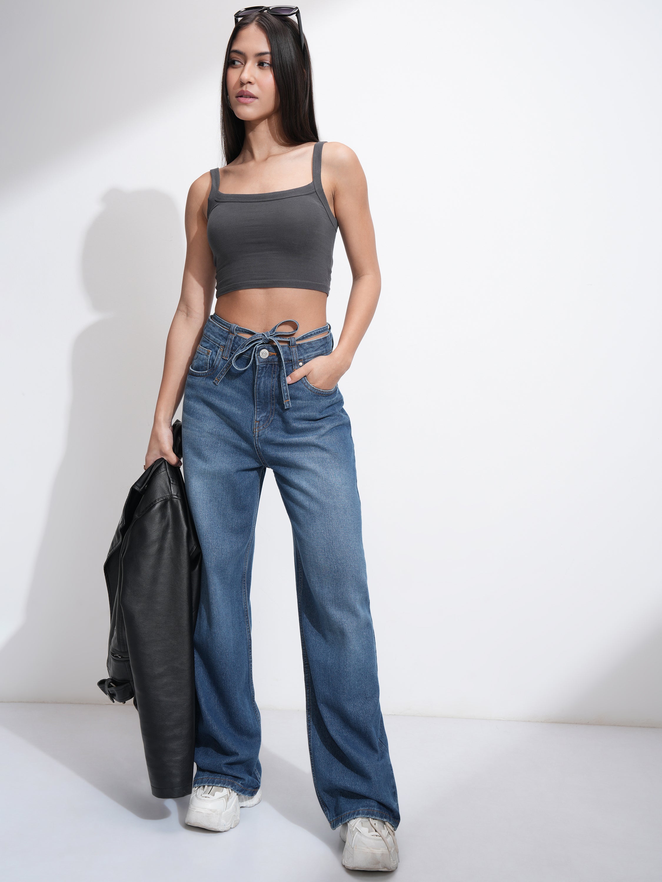 Tokyo Talkies Women Blue Flared Stretchable Jeans - Blue - Image 2
