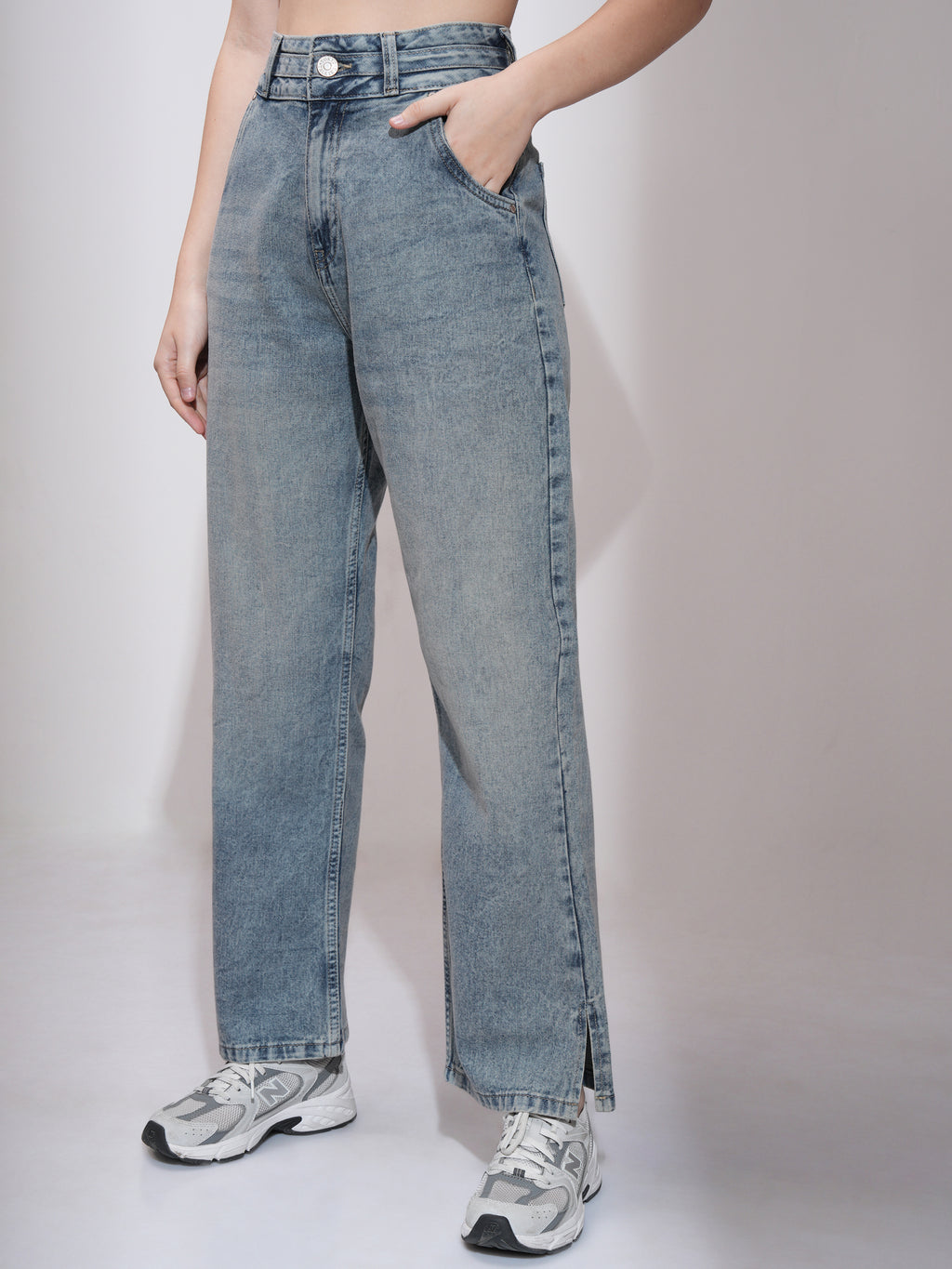 Tokyo Talkies Women Blue Straight Fit Stretchable Jeans - Blue - Image 4