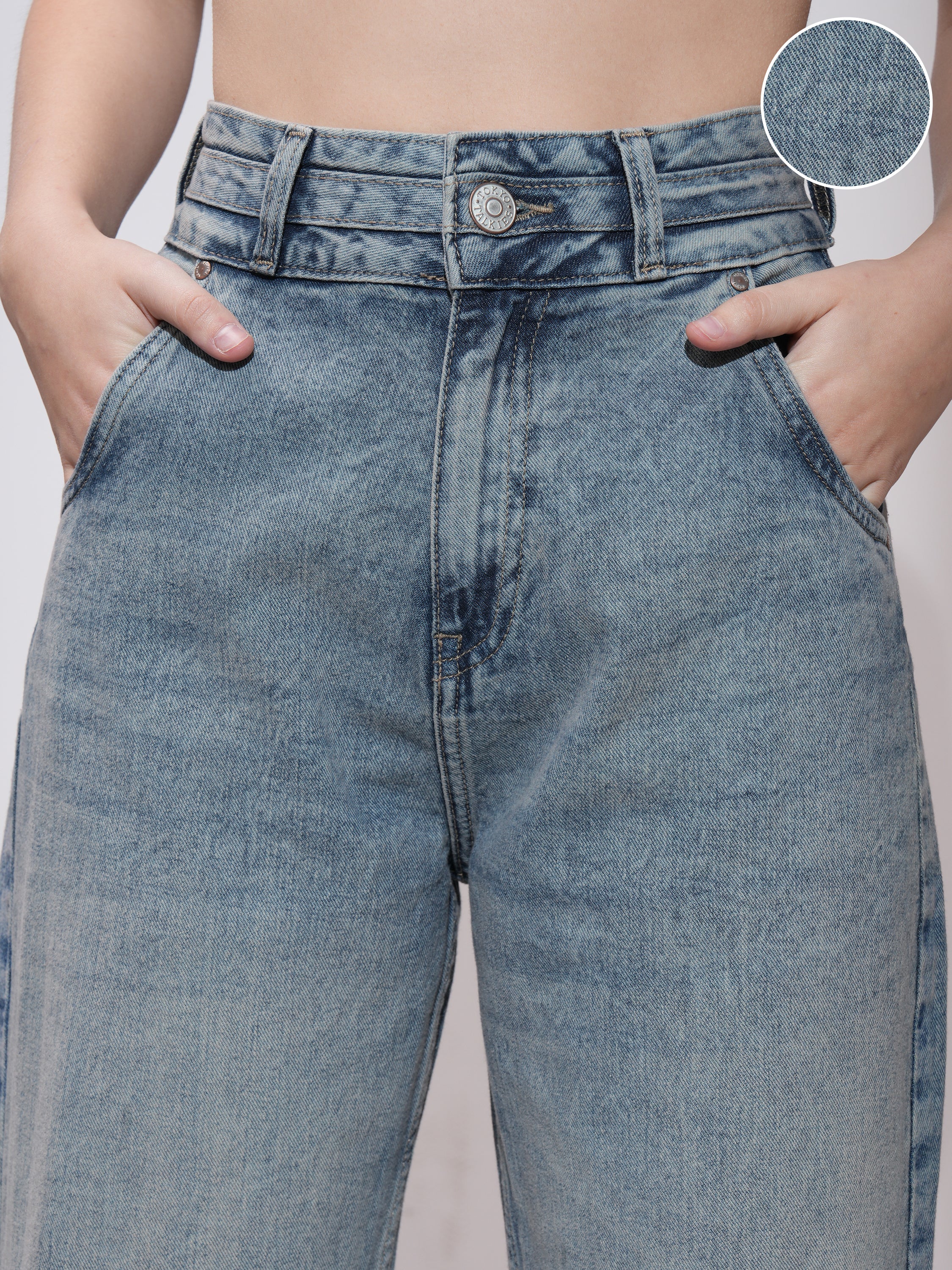 Tokyo Talkies Women Blue Straight Fit Stretchable Jeans - Blue - Image 5