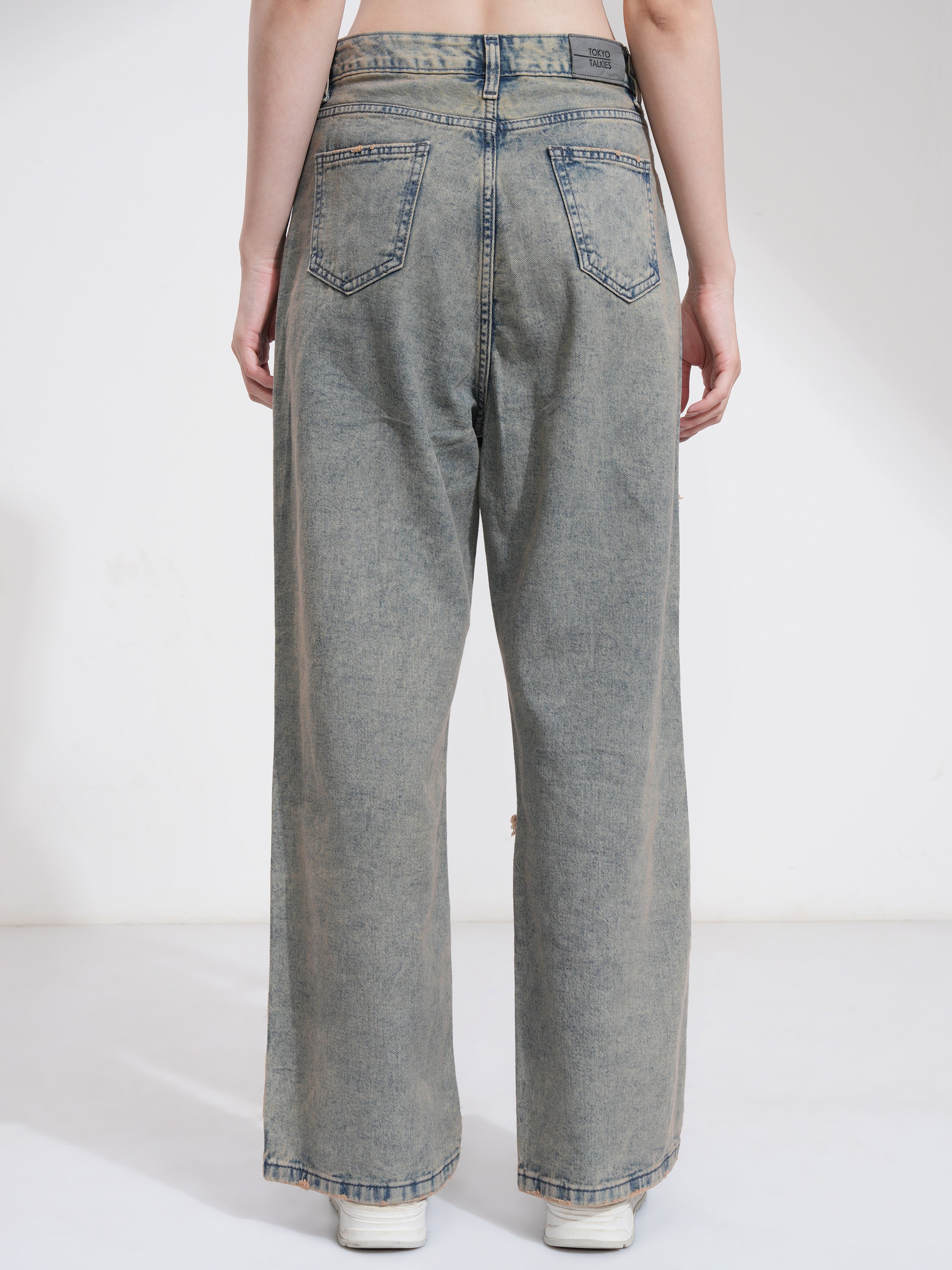 Tokyo Talkies Women Blue Flared Stretchable Jeans - Blue - Image 3