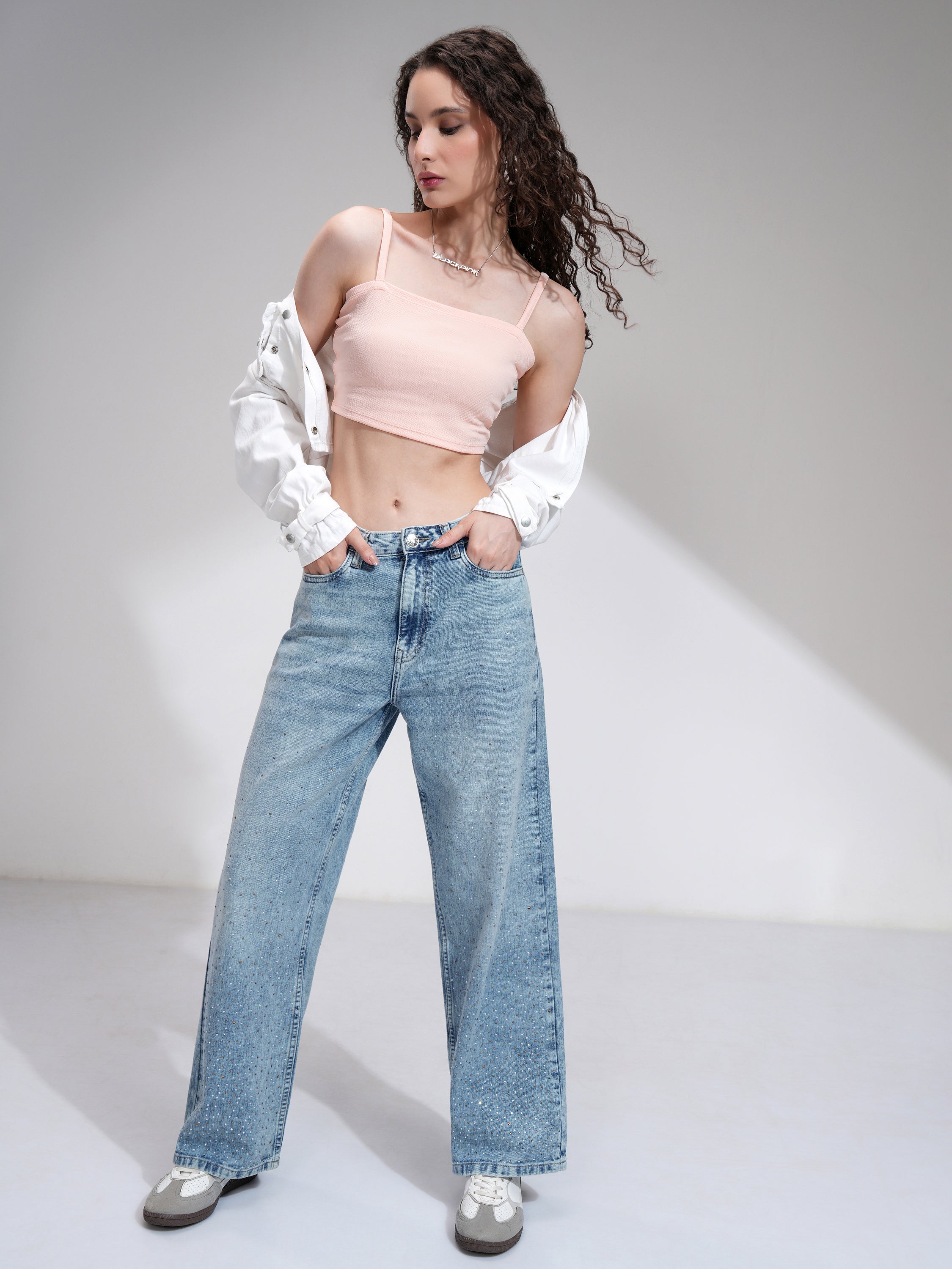 Tokyo Talkies Women Blue Straight Fit Jeans - Blue - Image 2