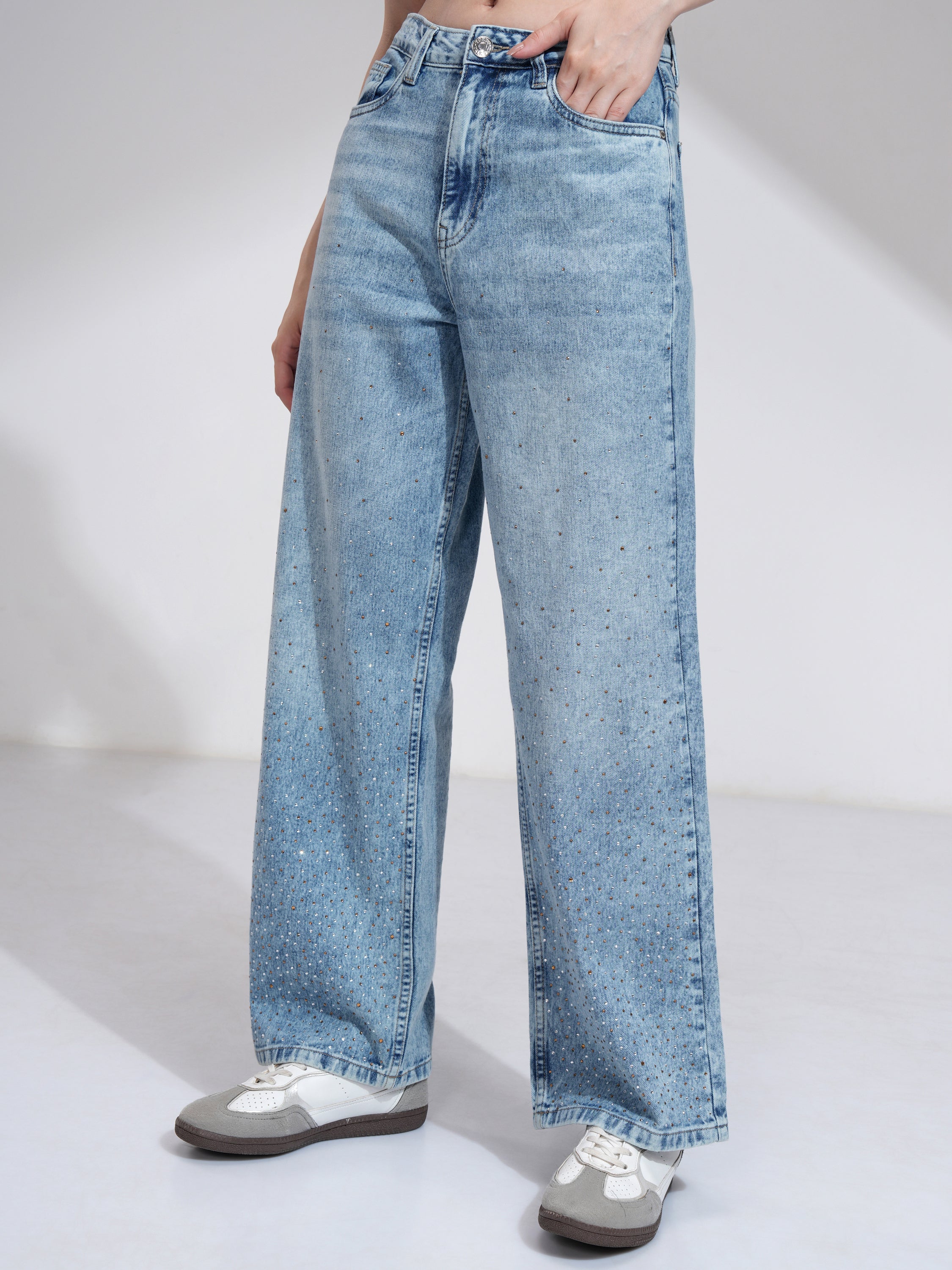 Tokyo Talkies Women Blue Straight Fit Jeans - Blue - Image 4