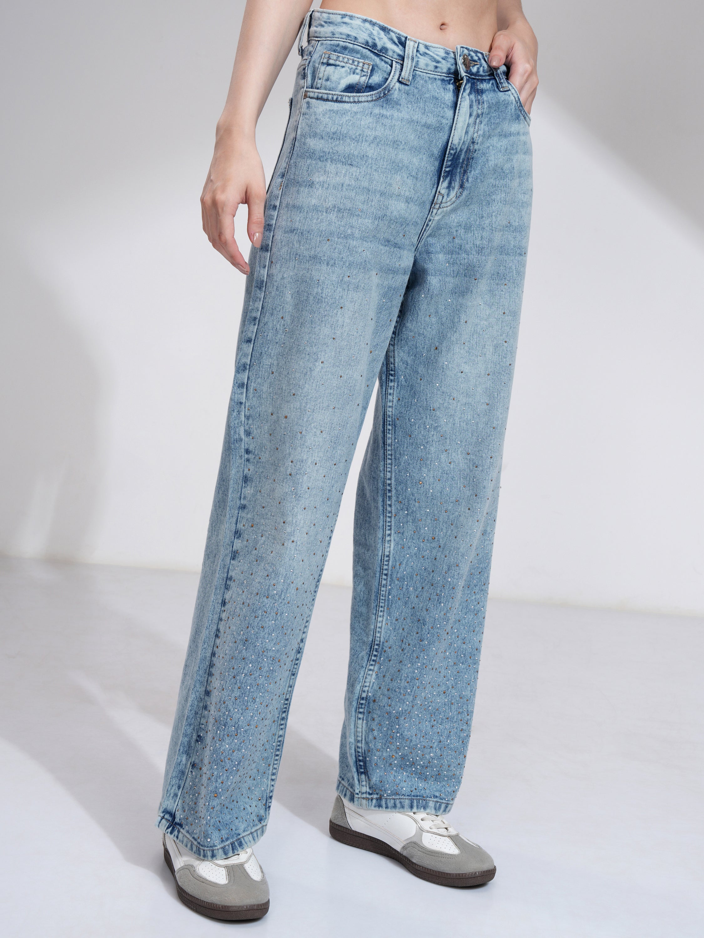Tokyo Talkies Women Blue Straight Fit Jeans - Blue - Image 6