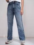 Tokyo Talkies Women Blue Dad Fit Stretchable Jeans - Blue - Image 1