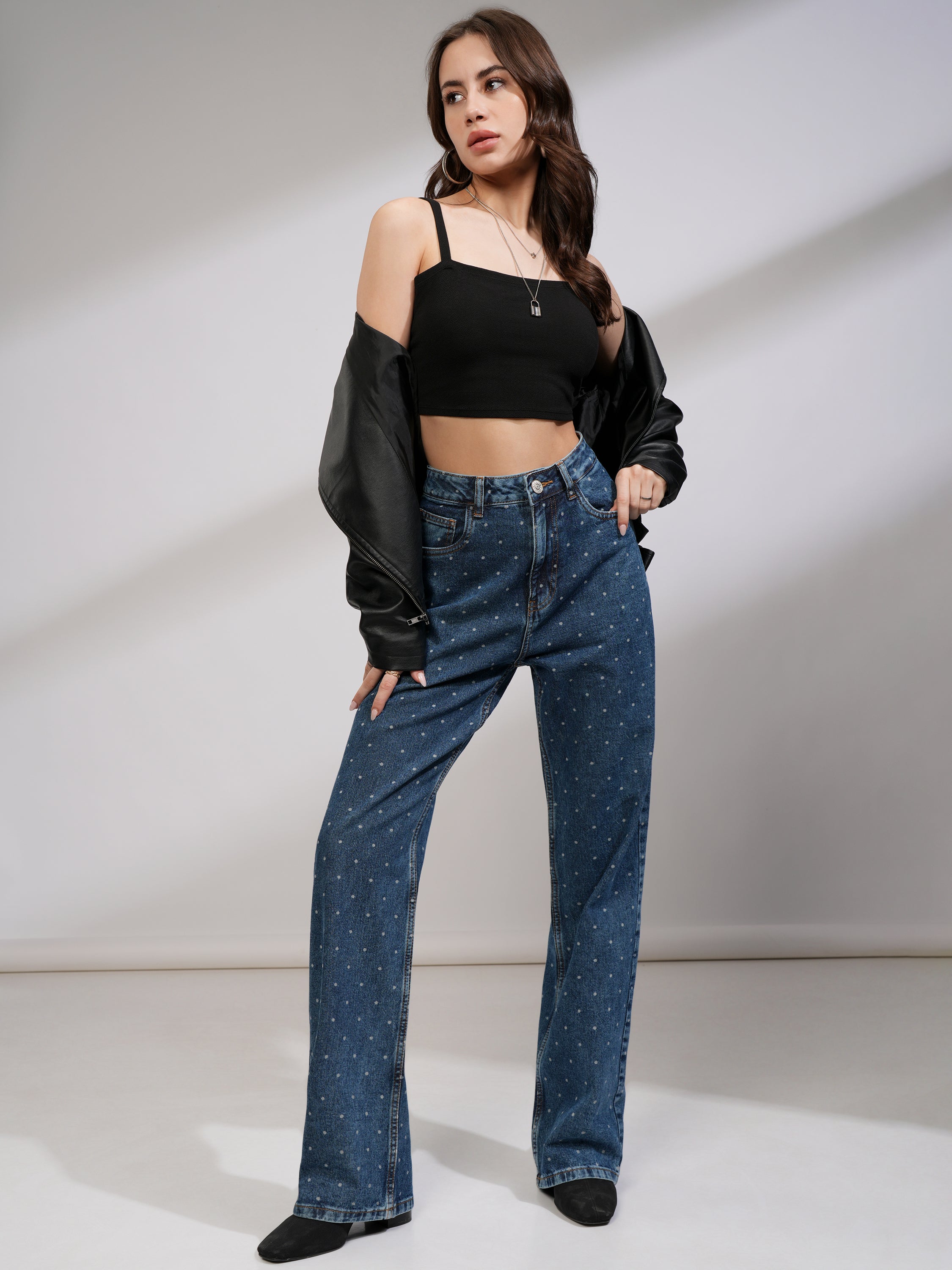 Tokyo Talkies Women Blue Dad Fit Stretchable Jeans - Blue - Image 2