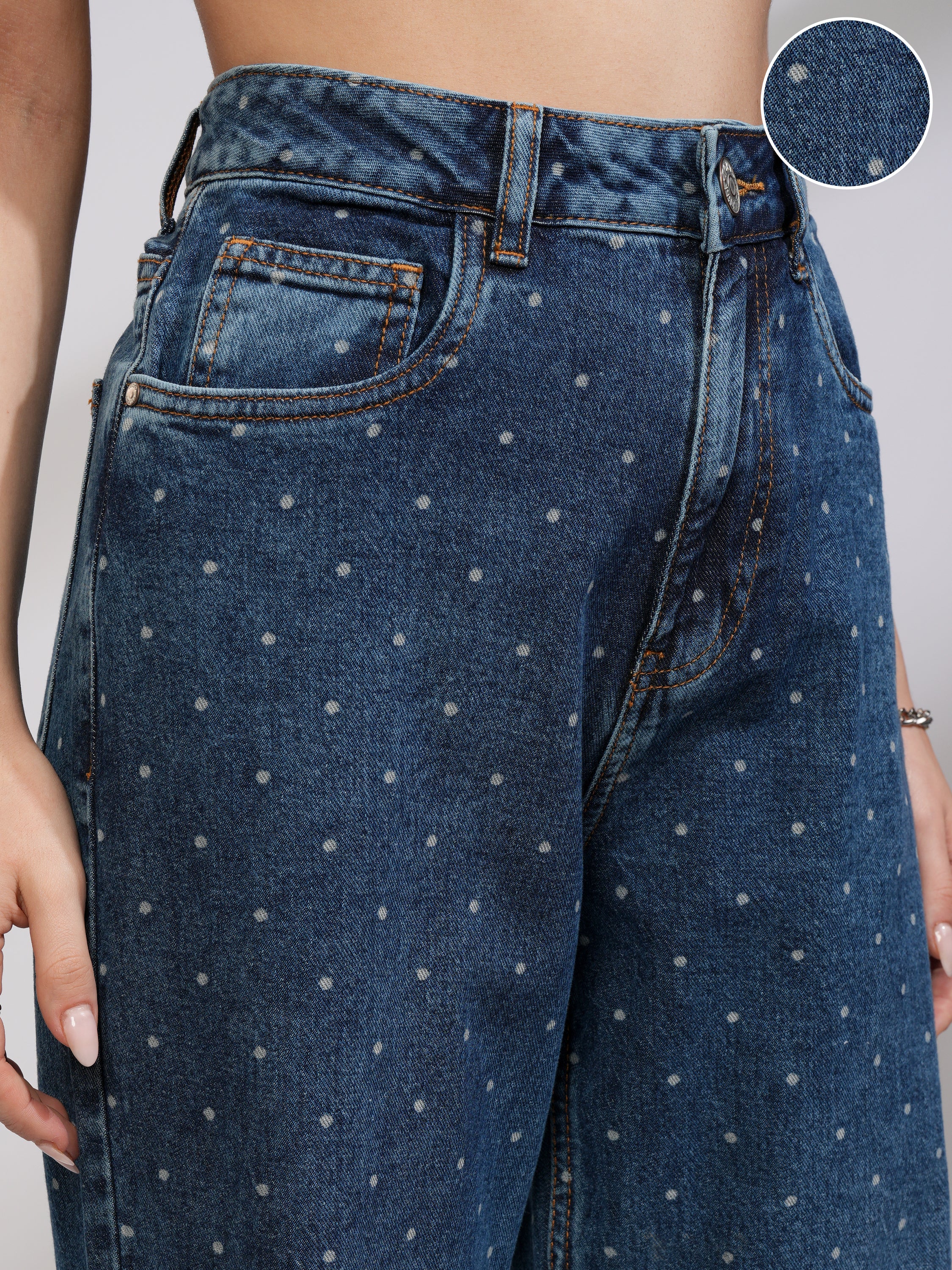 Tokyo Talkies Women Blue Dad Fit Stretchable Jeans - Blue - Image 5