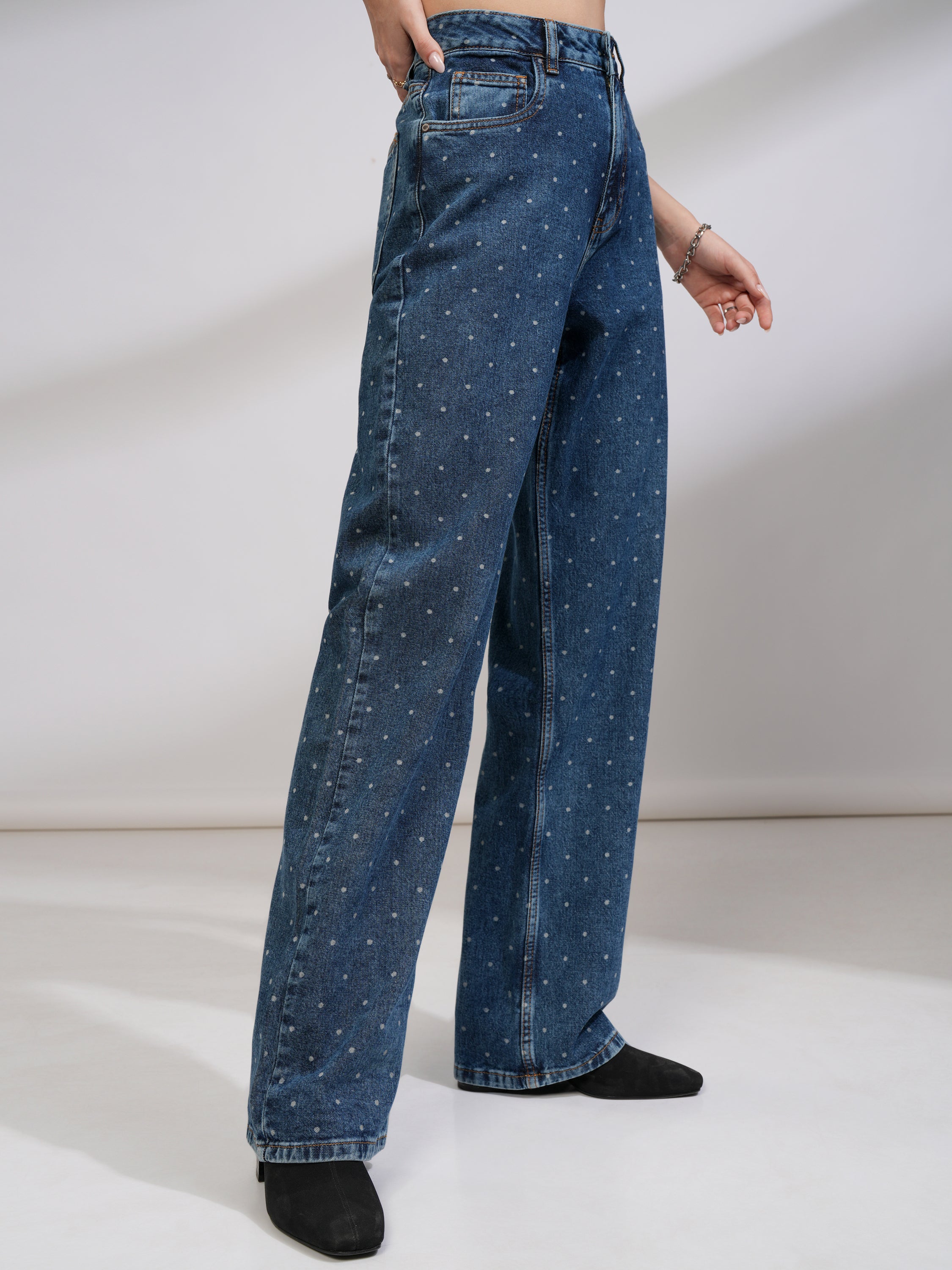 Tokyo Talkies Women Blue Dad Fit Stretchable Jeans - Blue - Image 6