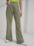 Tokyo Talkies Women Green Bootcut Stretchable Jeans - Green - Image 1