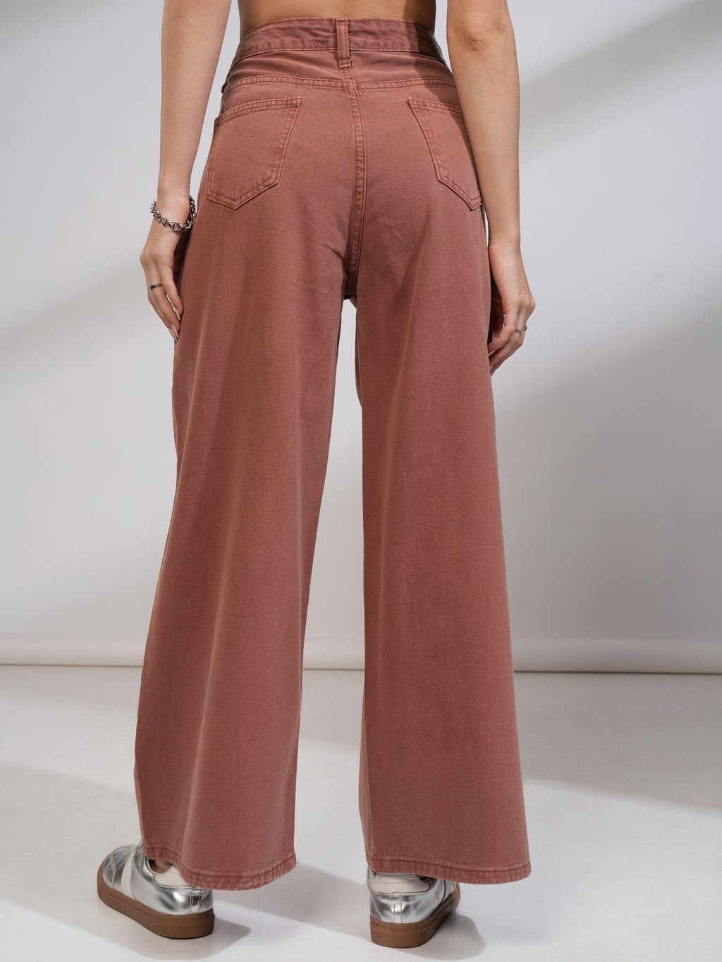 Tokyo Talkies Women Brown Flared Stretchable Jeans - Brown - Image 3