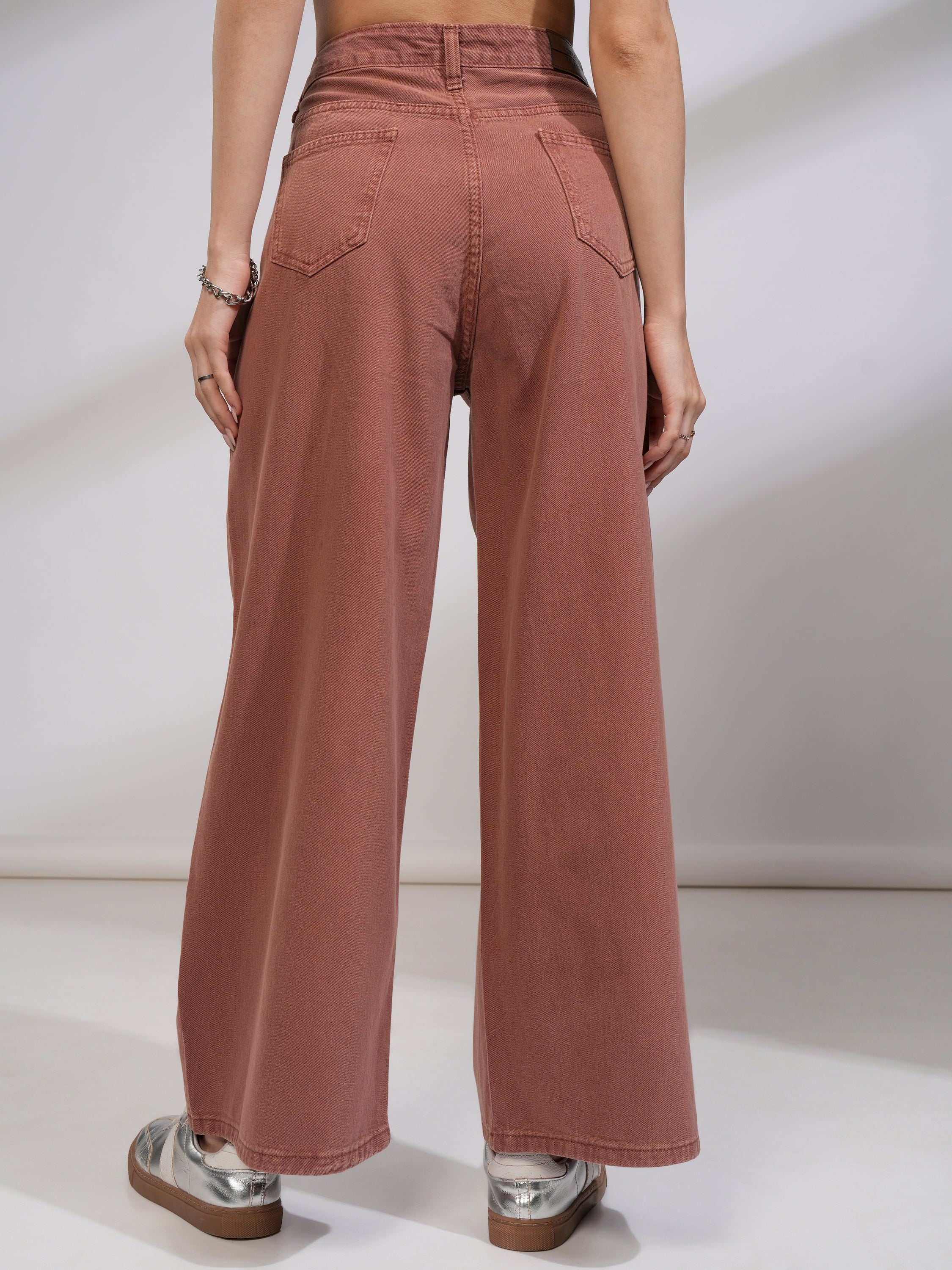 Tokyo Talkies Women Brown Flared Stretchable Jeans - Brown - Image 3