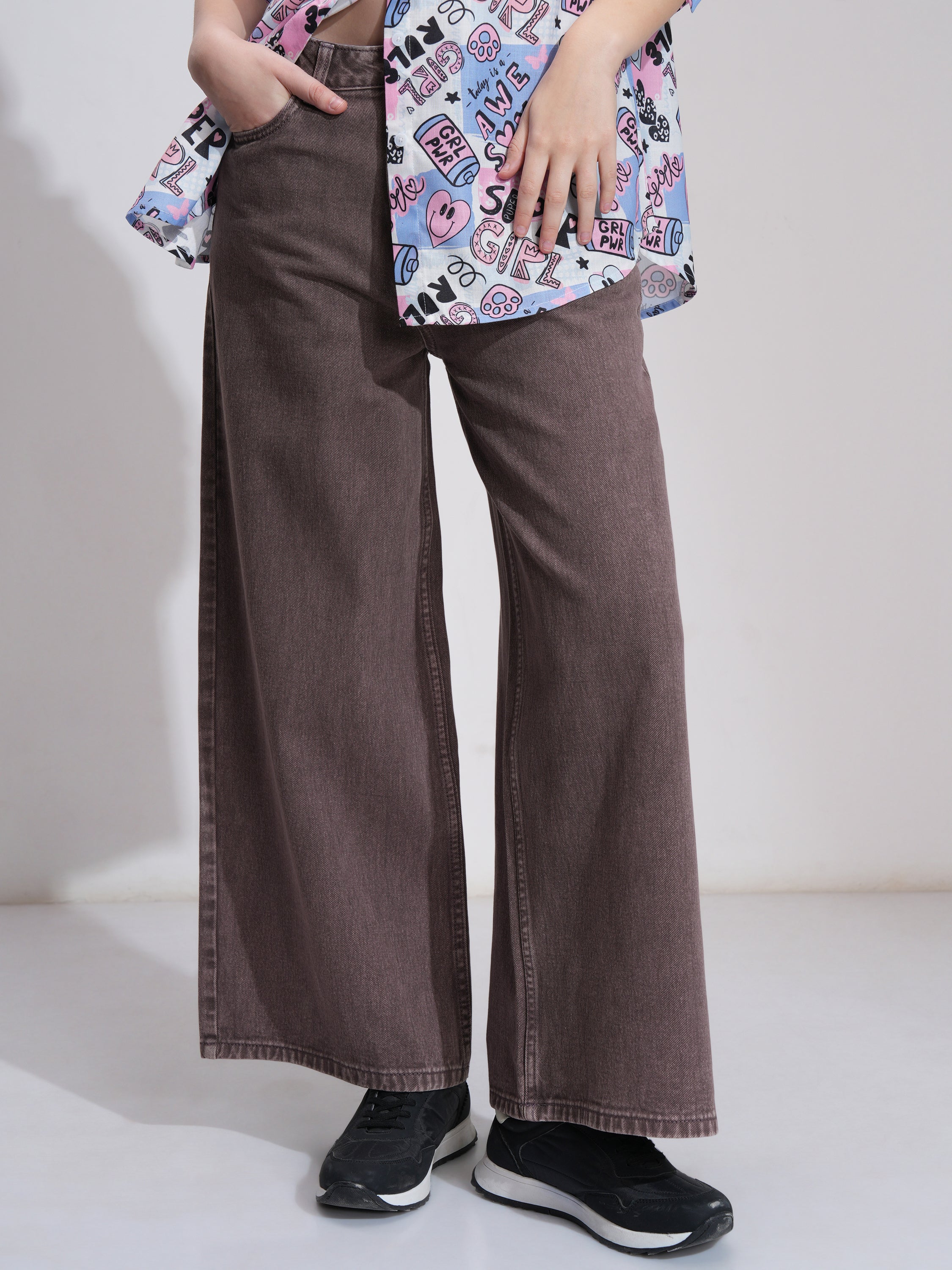 Tokyo Talkies Women Mauve Flared Stretchable Jeans - Mauve - Image 1