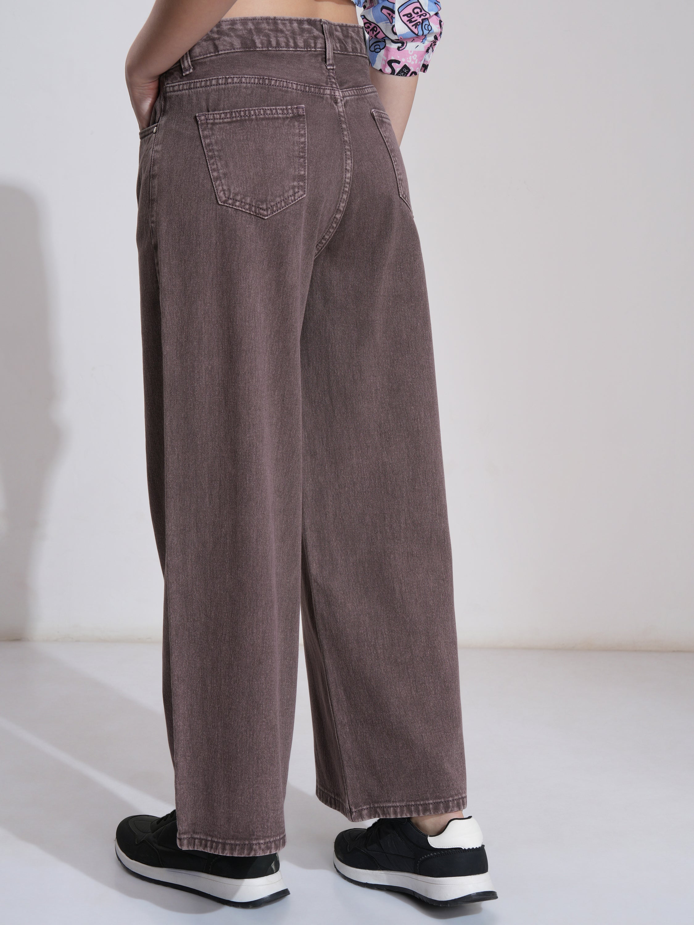 Tokyo Talkies Women Mauve Flared Stretchable Jeans - Mauve - Image 3