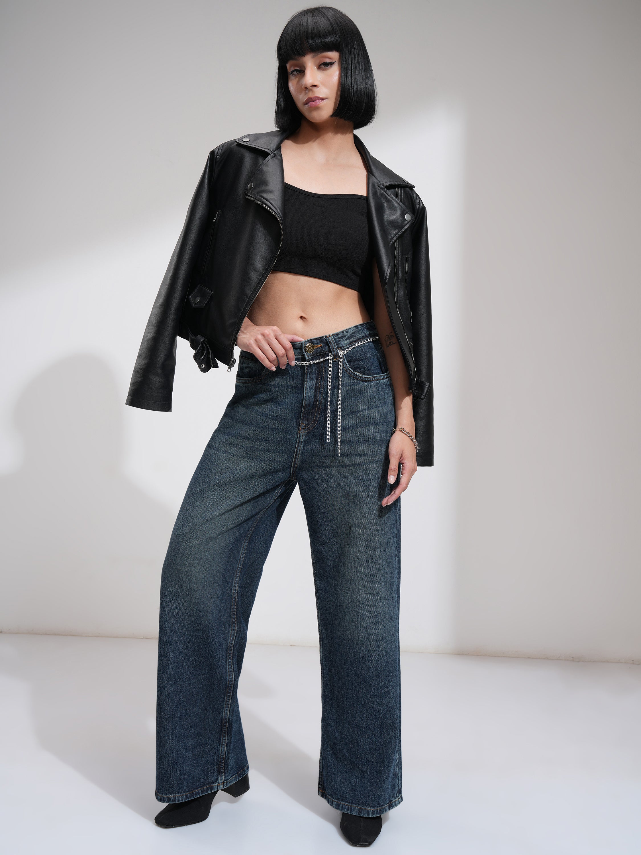 Tokyo Talkies Women Blue Flared Stretchable Jeans - Blue - Image 2