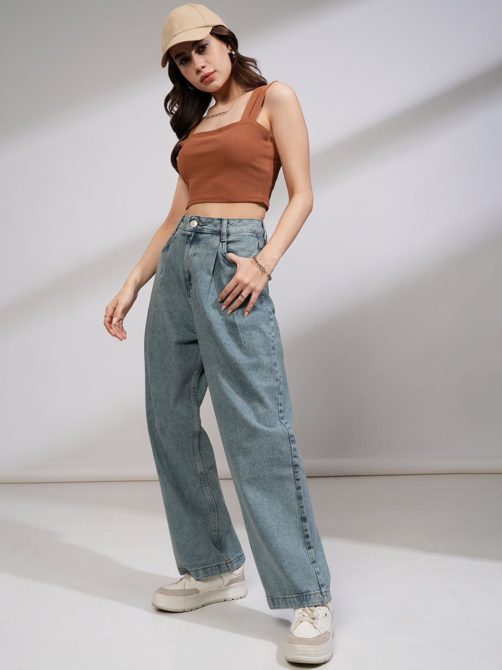 Tokyo Talkies Women Blue Wide Leg Stretchable Jeans - Blue - Image 2