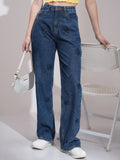 Tokyo Talkies Women Blue Bootcut Stretchable Jeans - Blue - Image 1
