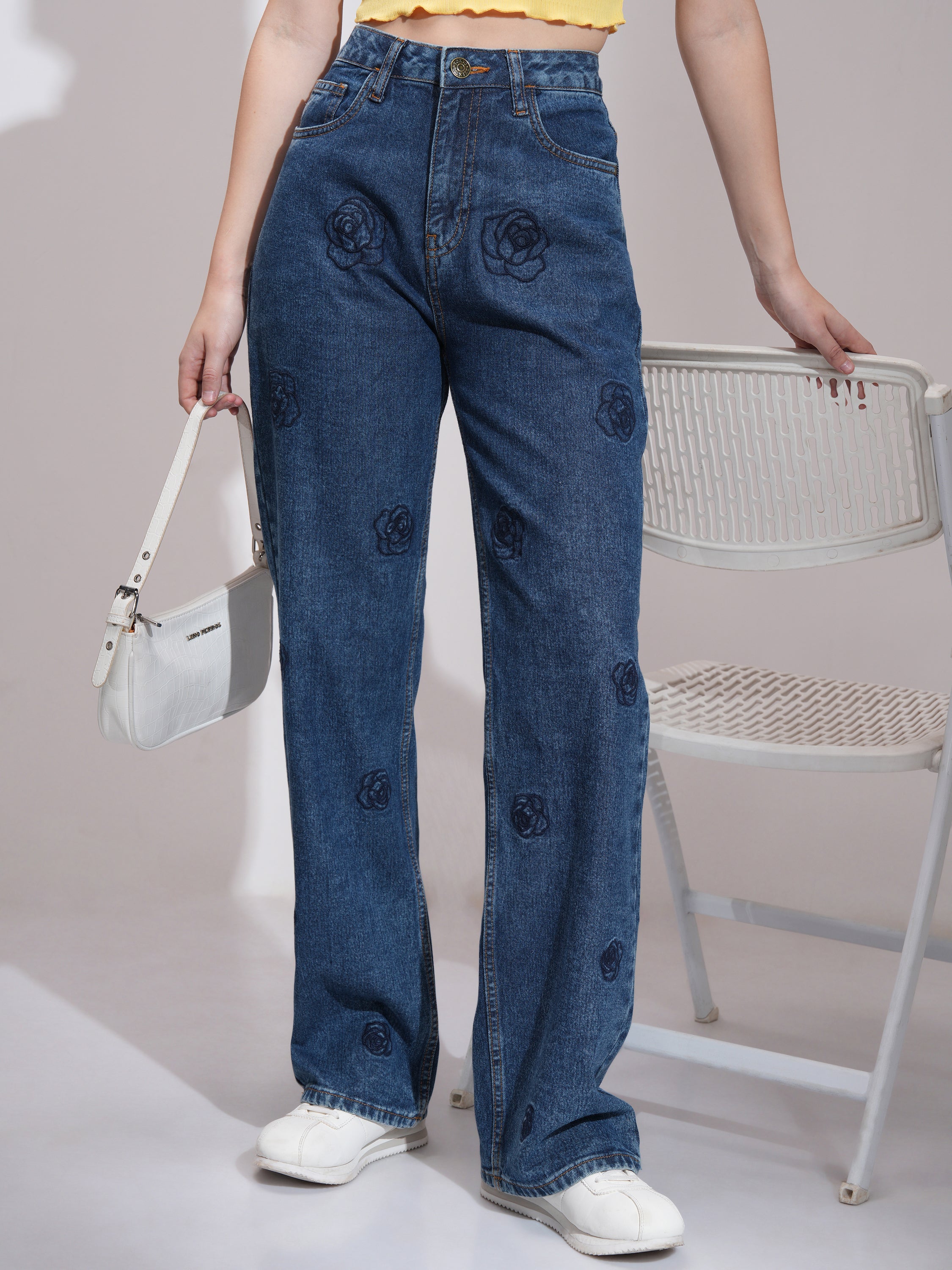 Tokyo Talkies Women Blue Bootcut Stretchable Jeans - Blue - Image 1