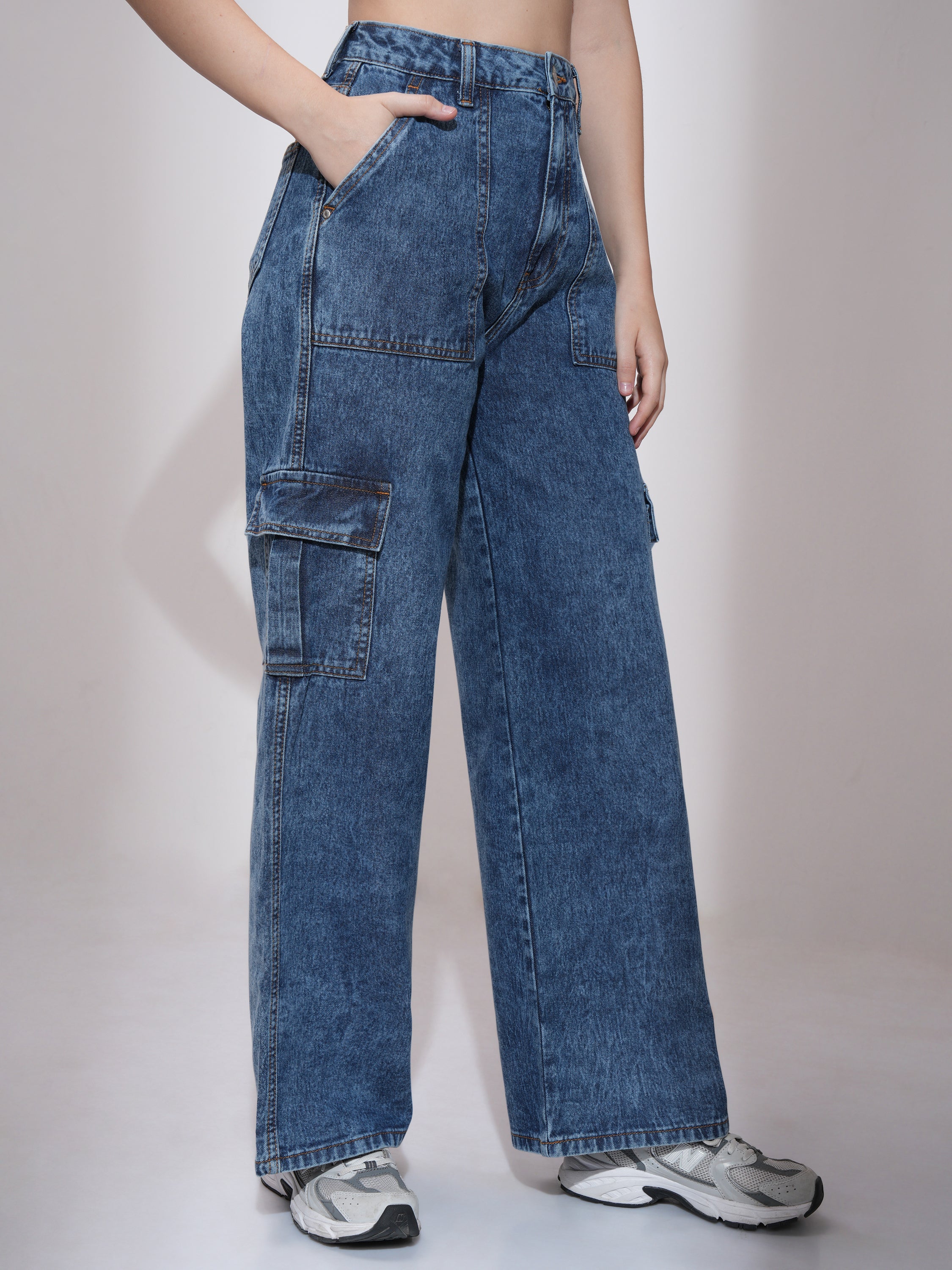 Tokyo Talkies Women Blue Flared Stretchable Jeans - Blue - Image 6
