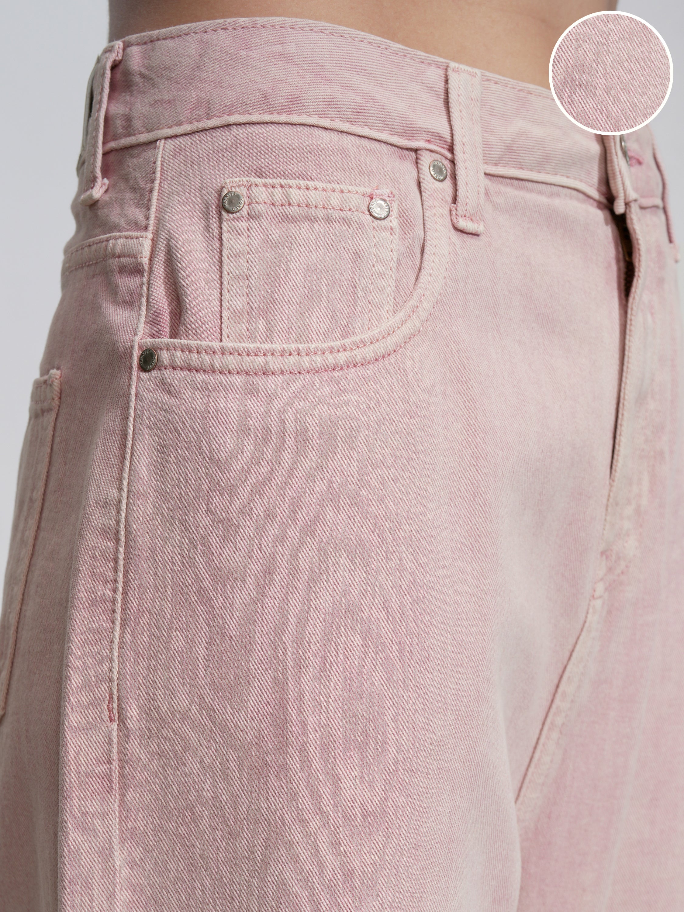Tokyo Talkies Women Pink Wide Leg Stretchable Jeans - Pink - Image 5
